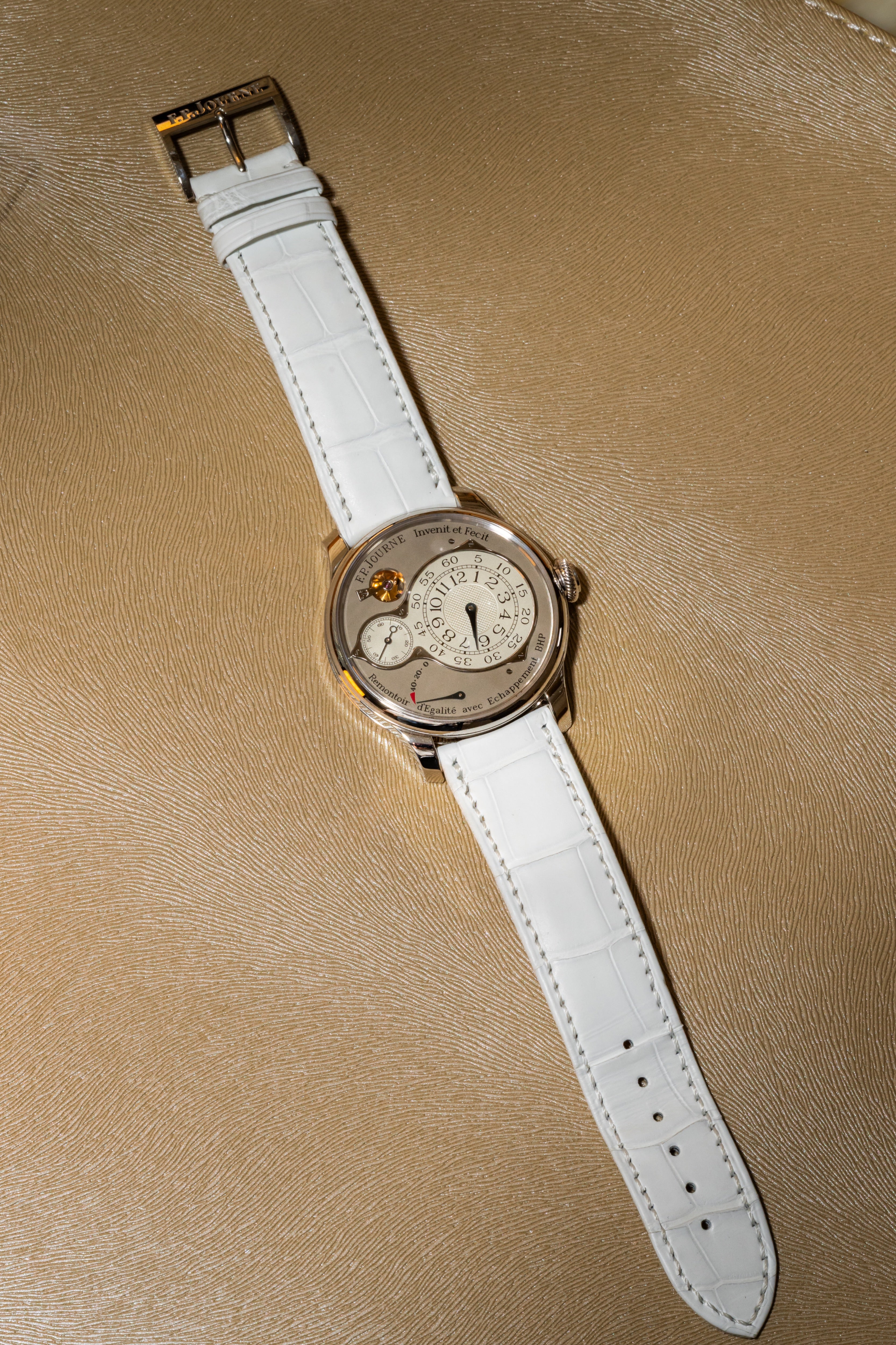F.P.Journe Chronometre Optimum (CO) Platinum Silver Dial White Strap 40MM Calibre 1510