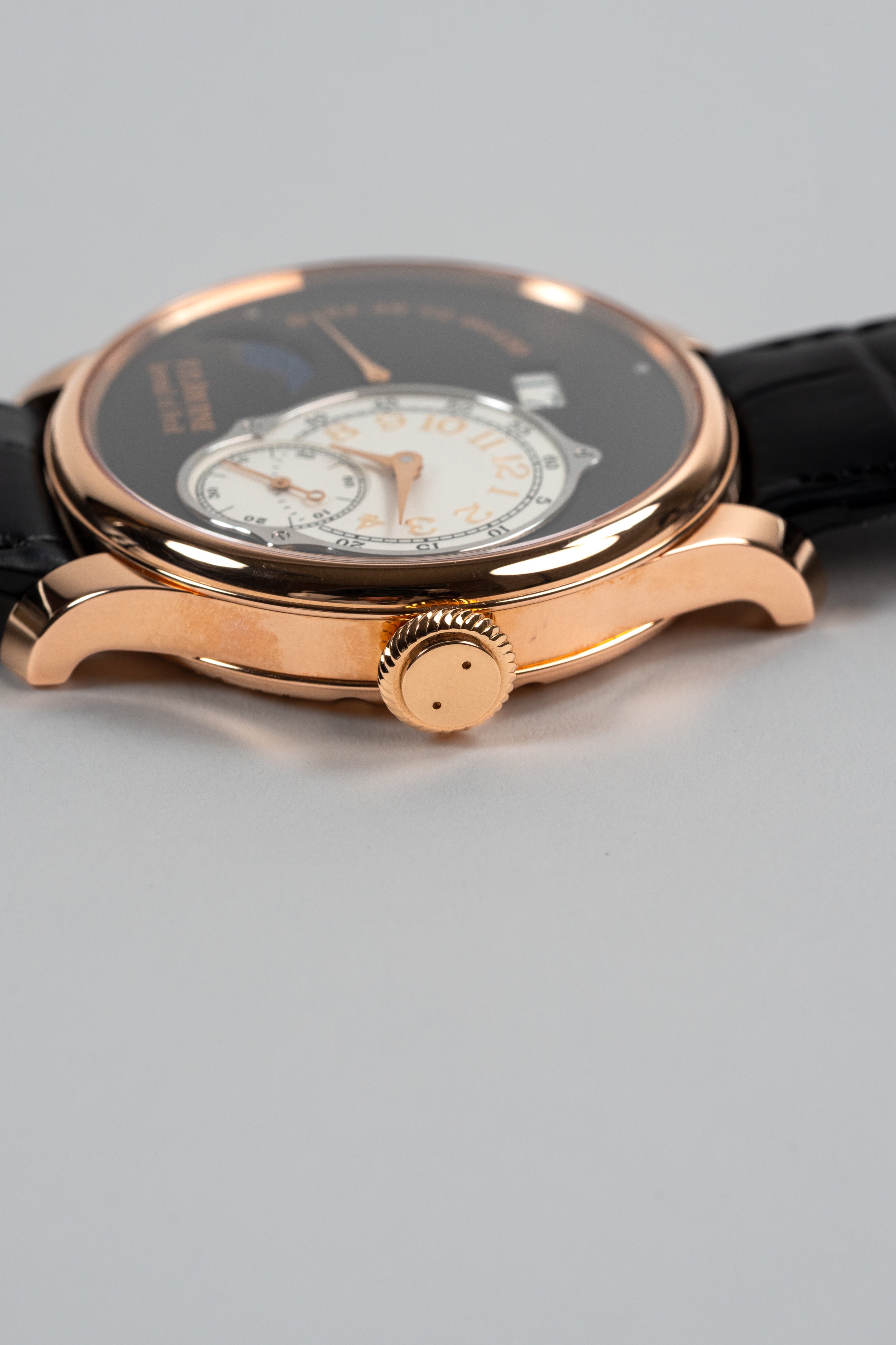 F.P.Journe Boutique Edition Lune (LN) Rose Gold Black Dial Black Leather Strap 40MM Calibre 1300.3