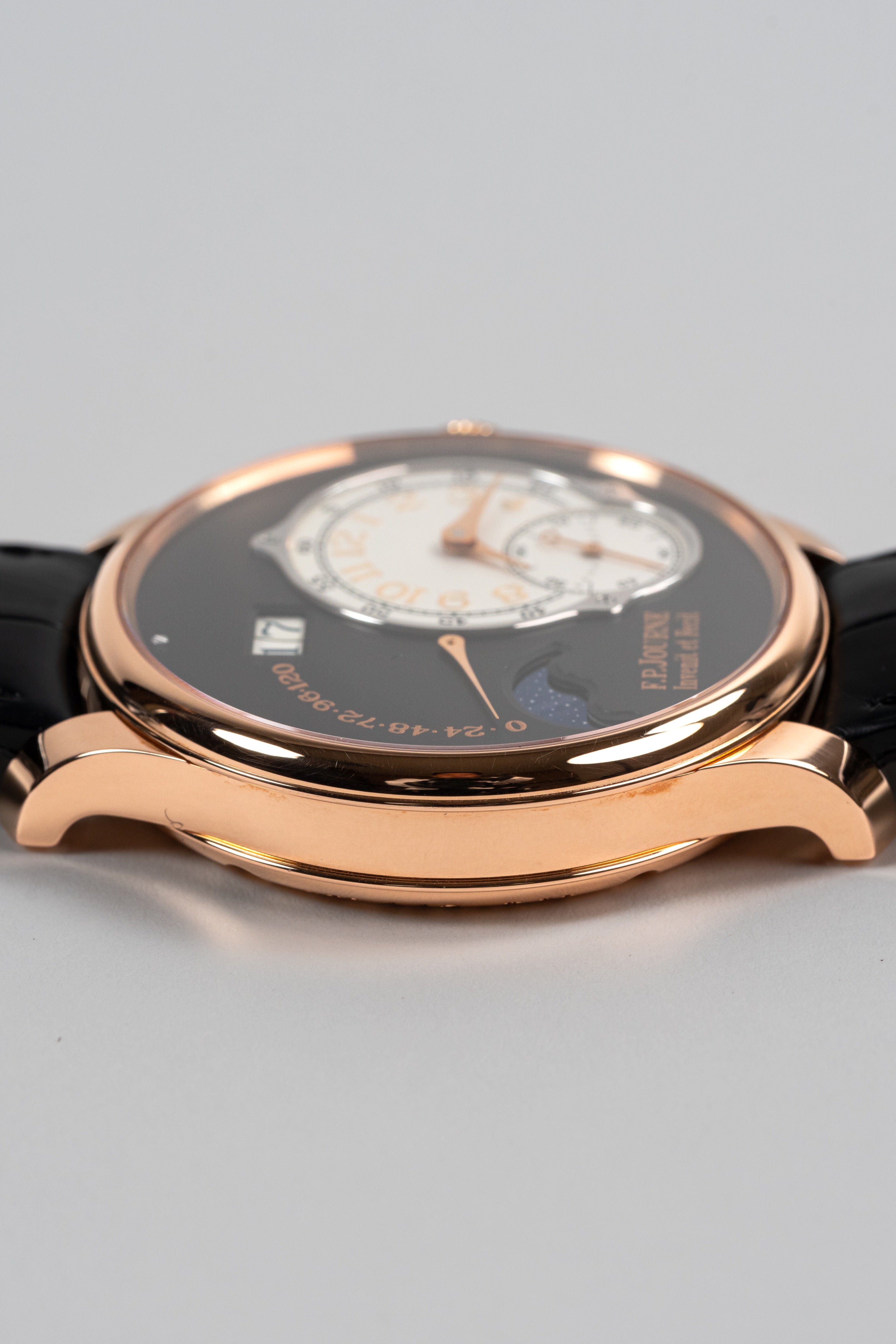 F.P.Journe Boutique Edition Lune (LN) Rose Gold Black Dial Black Leather Strap 40MM Calibre 1300.3