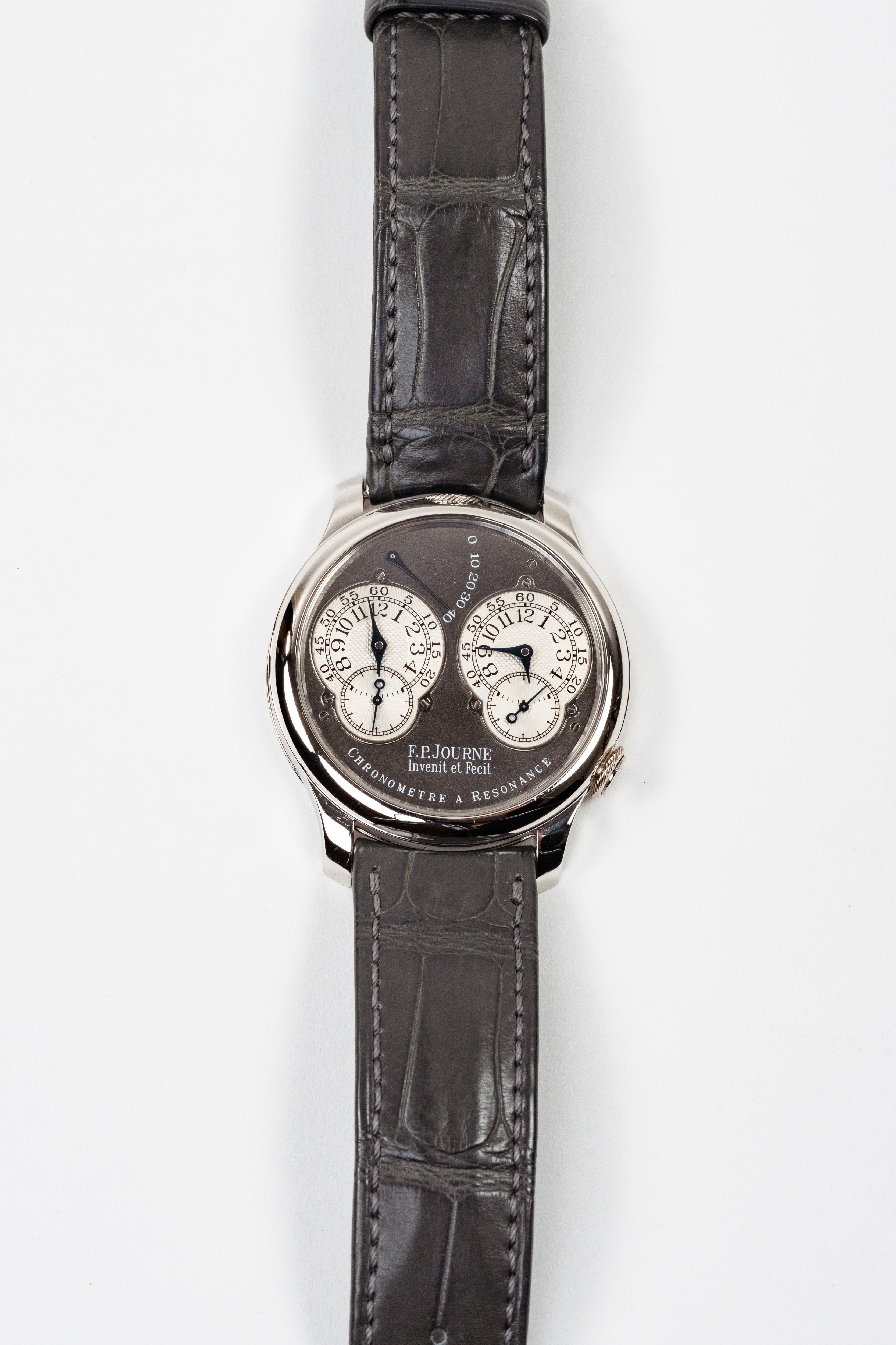 F.P.Journe Chronometre à Resonance (01R) Platinum Brass Ruthenium Silver Dial 40MM Caliber 1499.2