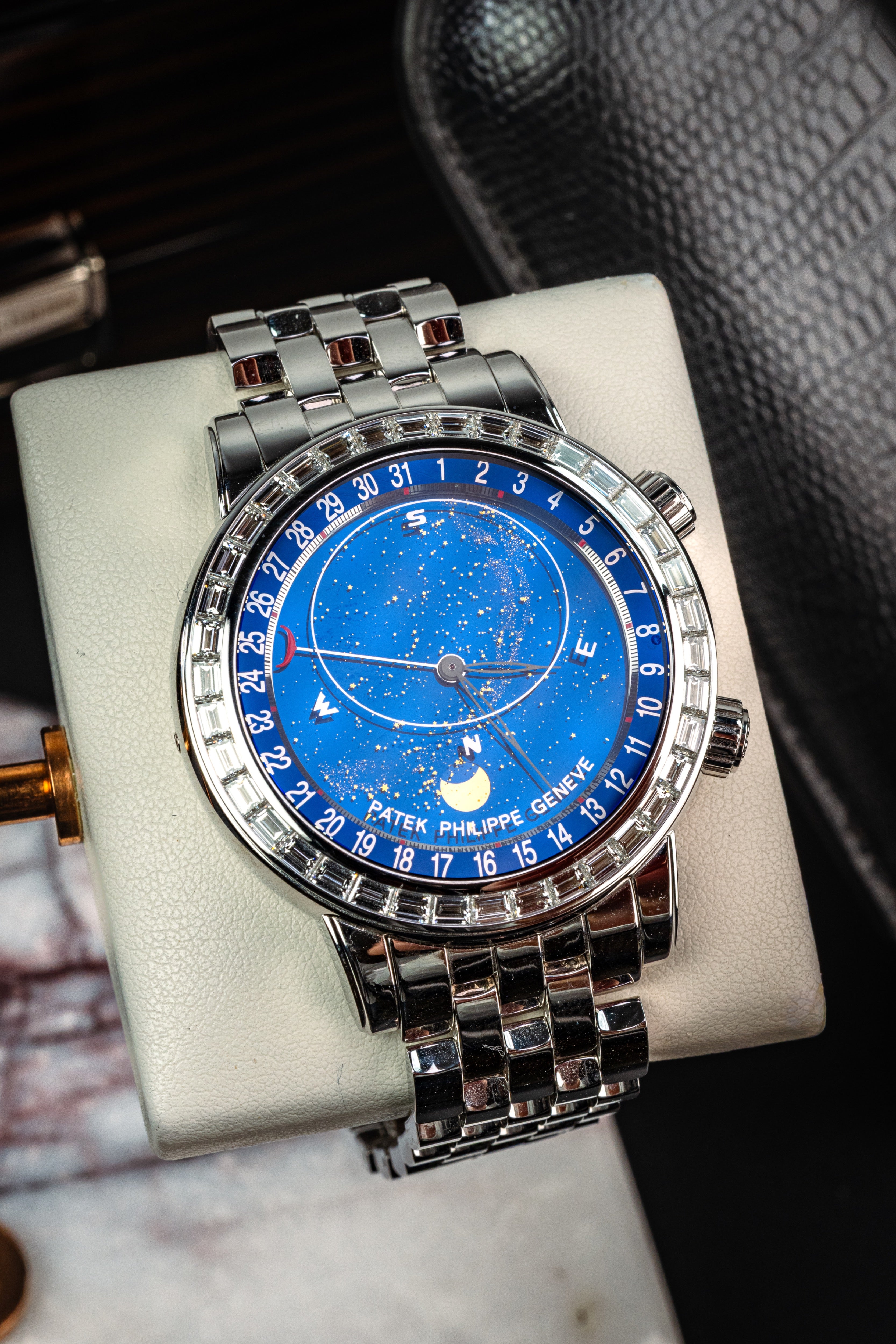 Patek Philippe Celestial White Gold Baguette Diamond on Bracelet 6104/1G "RARE"