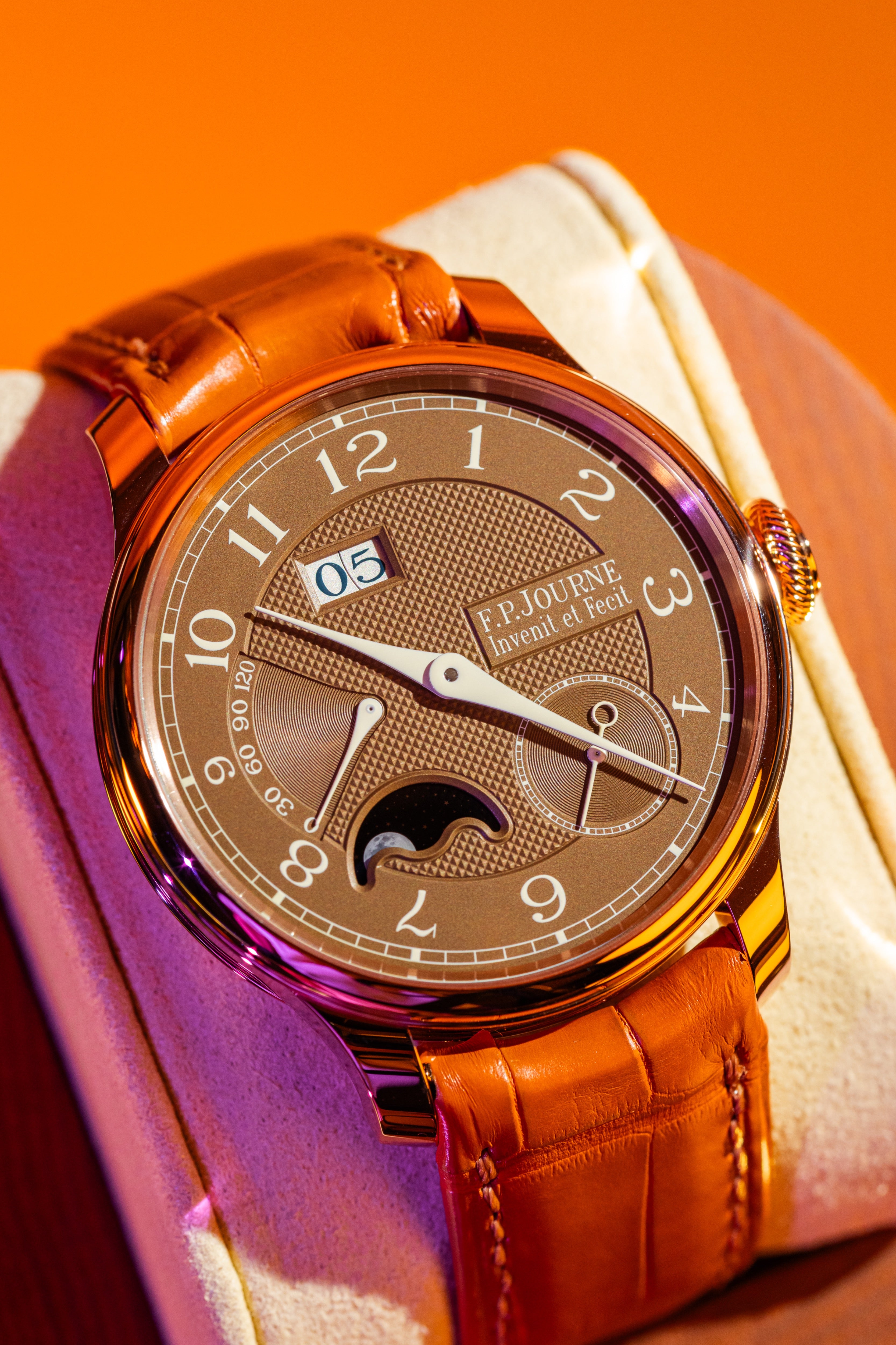 F.P.Journe Automatique Lune Havana (AL2) Rose Gold Havana Dial Brown Strap 40MM Calibre 1300.3