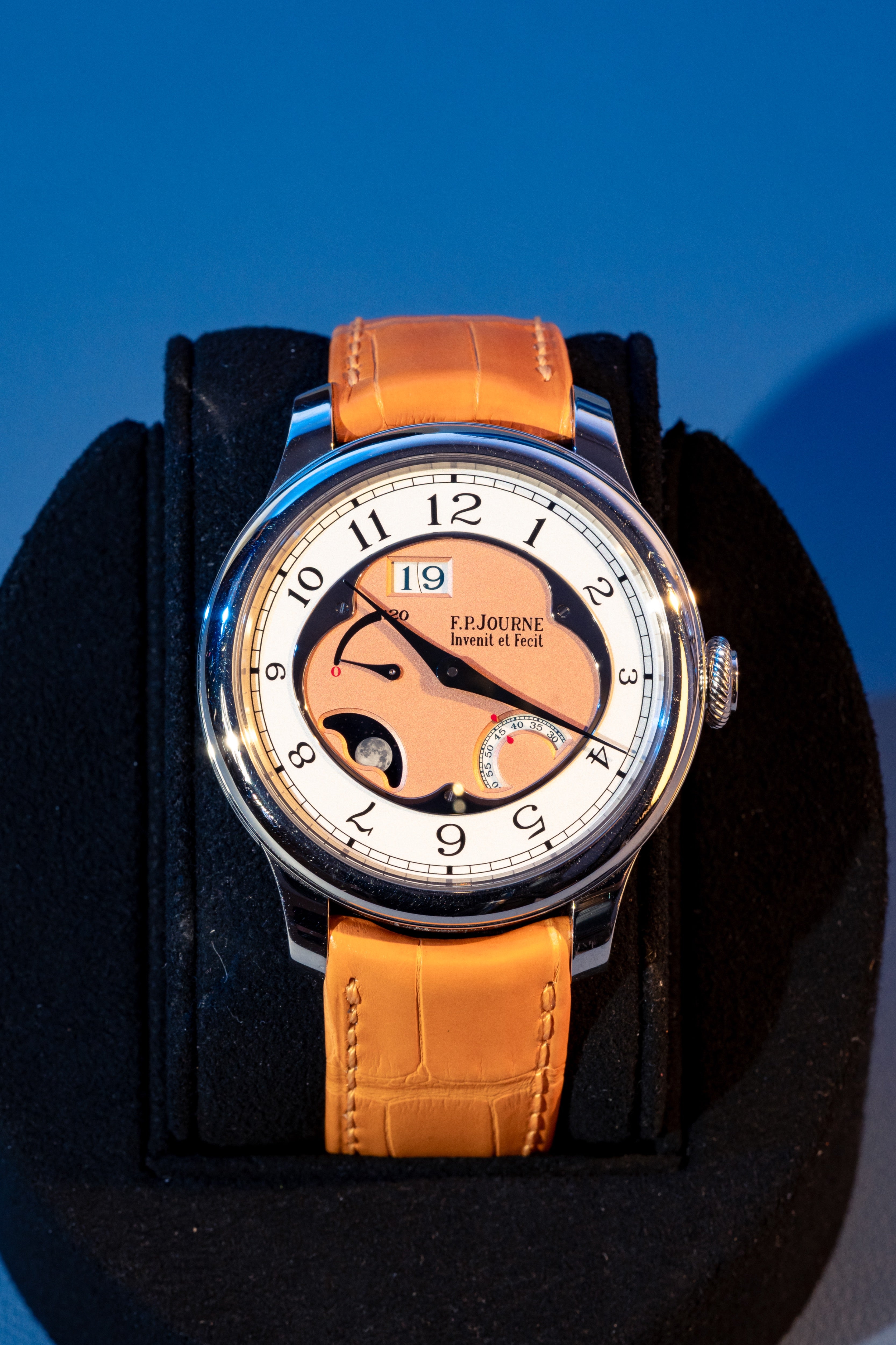 F.P.Journe Octa Divine (DN) Platinum Salmon Dial Orange Leather Strap 42MM Calibre 1300.3