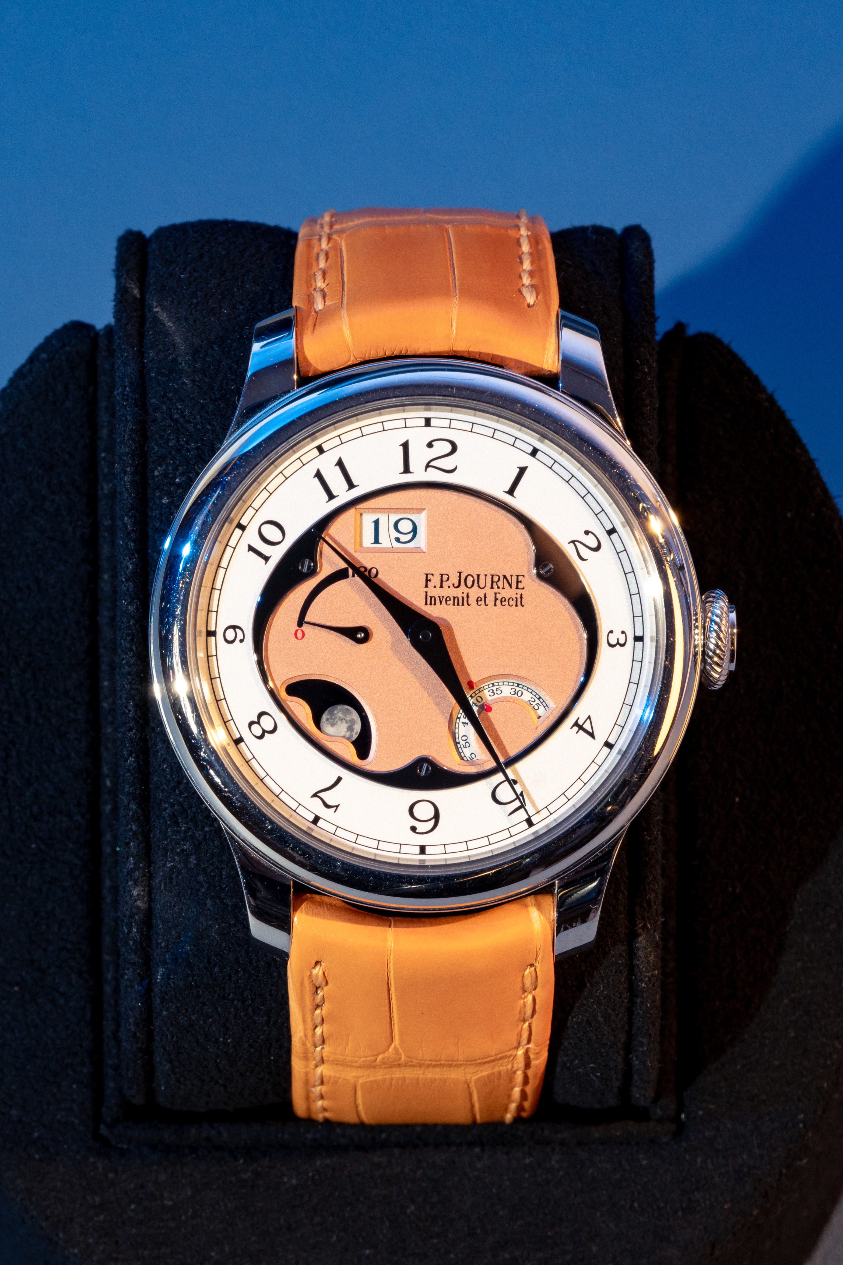 F.P.Journe Octa Divine (DN) Platinum Salmon Dial Orange Leather Strap 42MM Calibre 1300.3