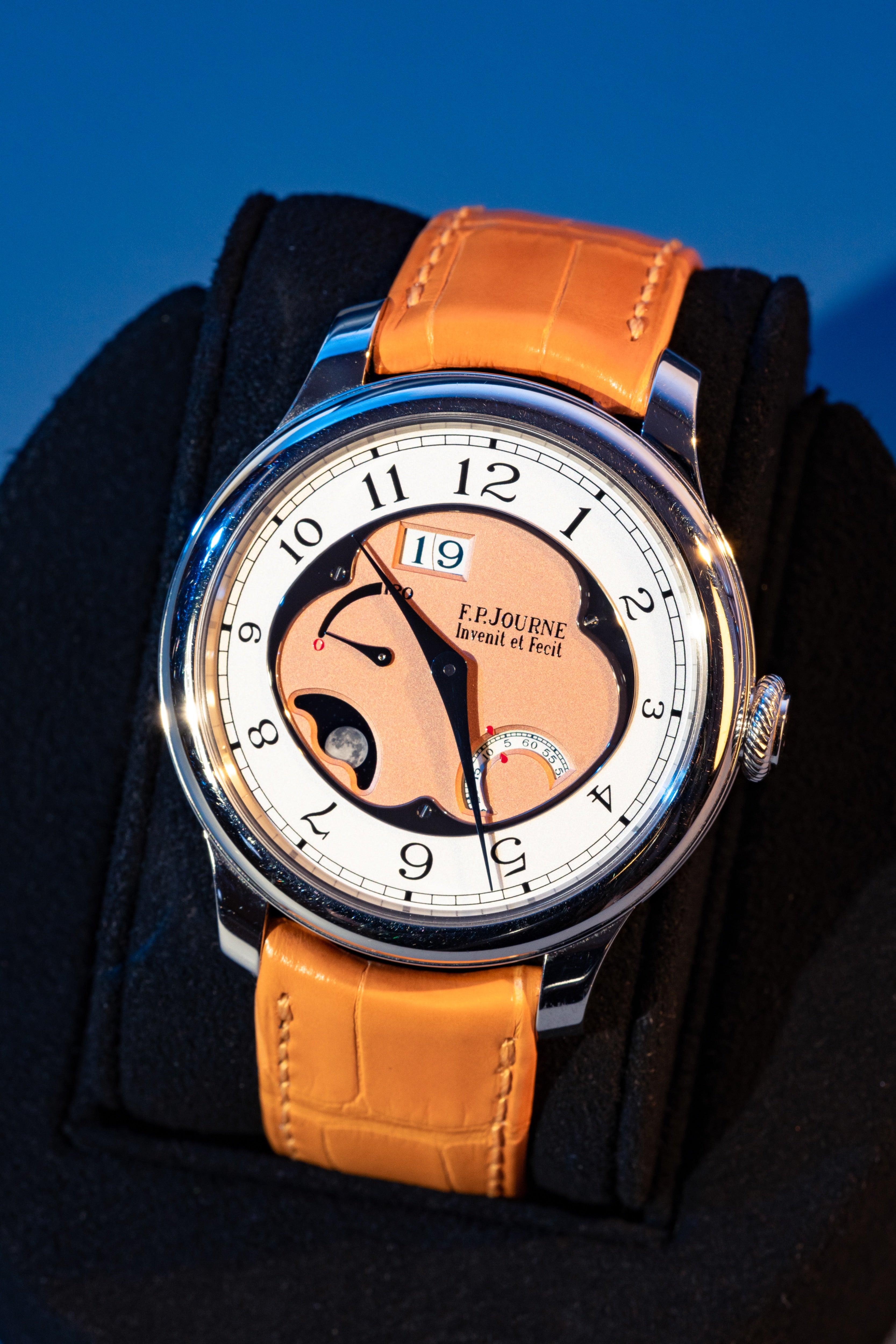 F.P.Journe Octa Divine (DN) Platinum Salmon Dial Orange Leather Strap 42MM Calibre 1300.3