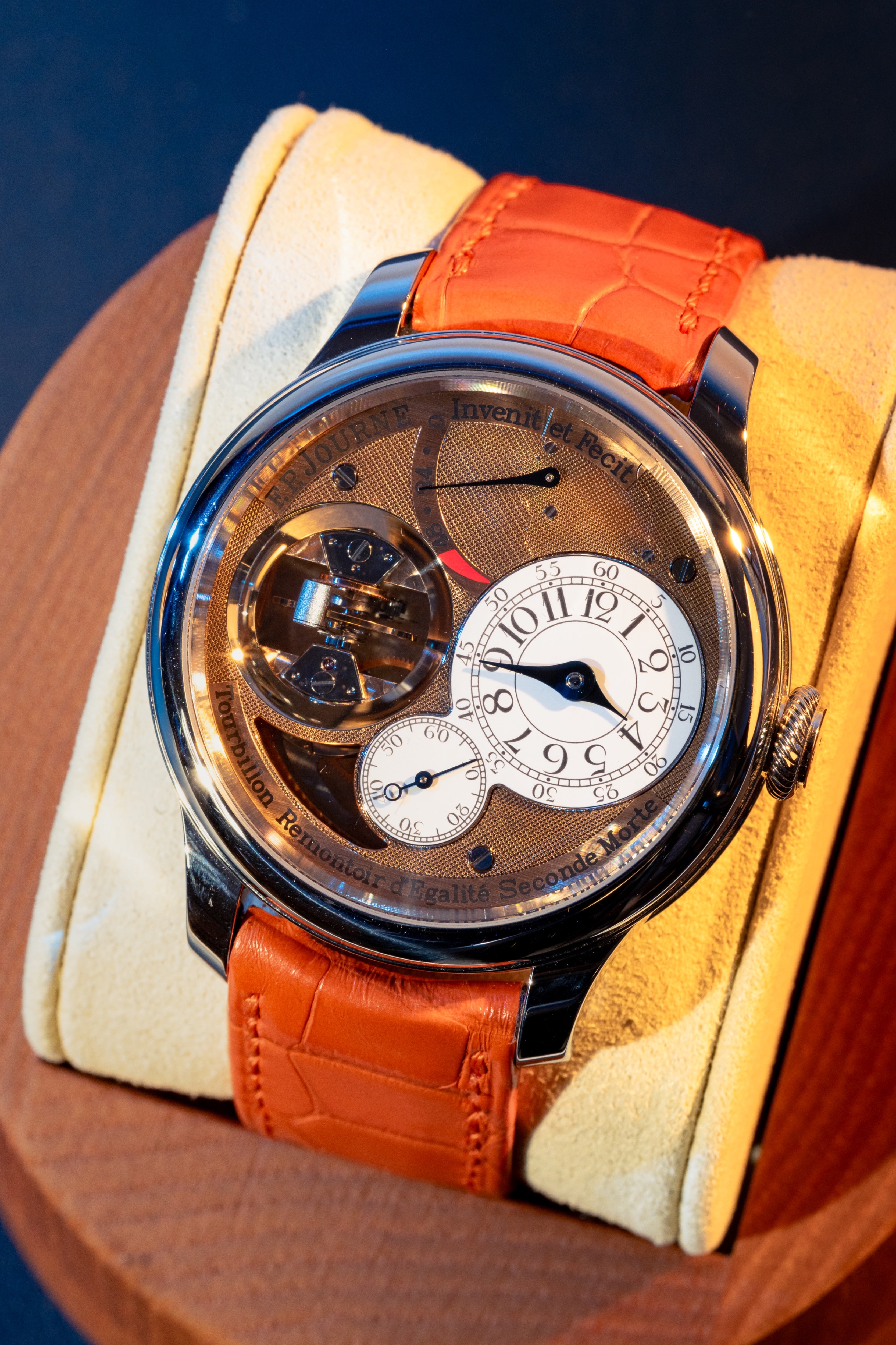F.P.Journe Souveraine Tourbillon Souverain (TV) Platinum Brown Dial Brown Leather Strap 42MM Calibre 1519