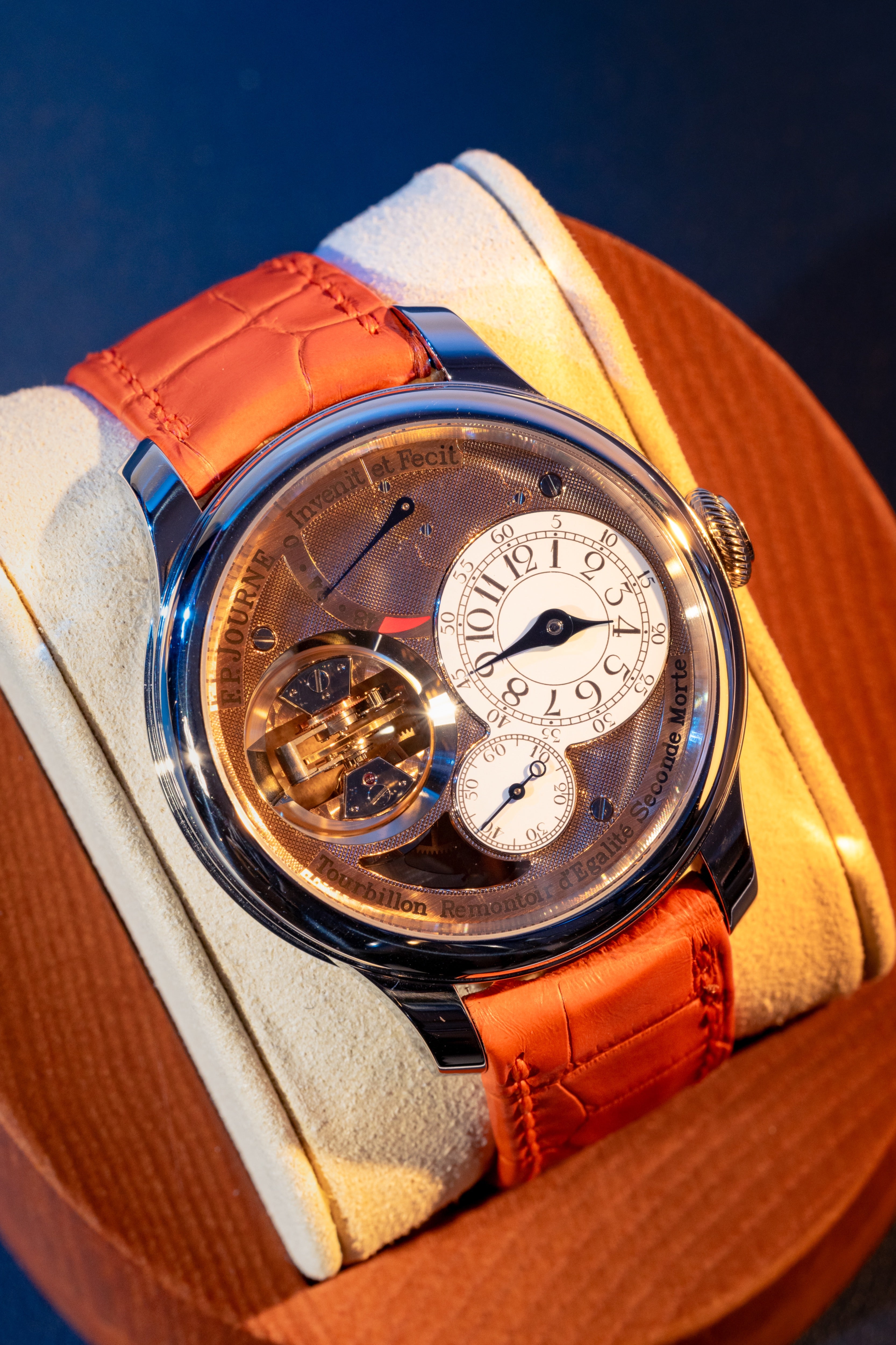 F.P.Journe Souveraine Tourbillon Souverain (TV) Platinum Brown Dial Brown Leather Strap 42MM Calibre 1519