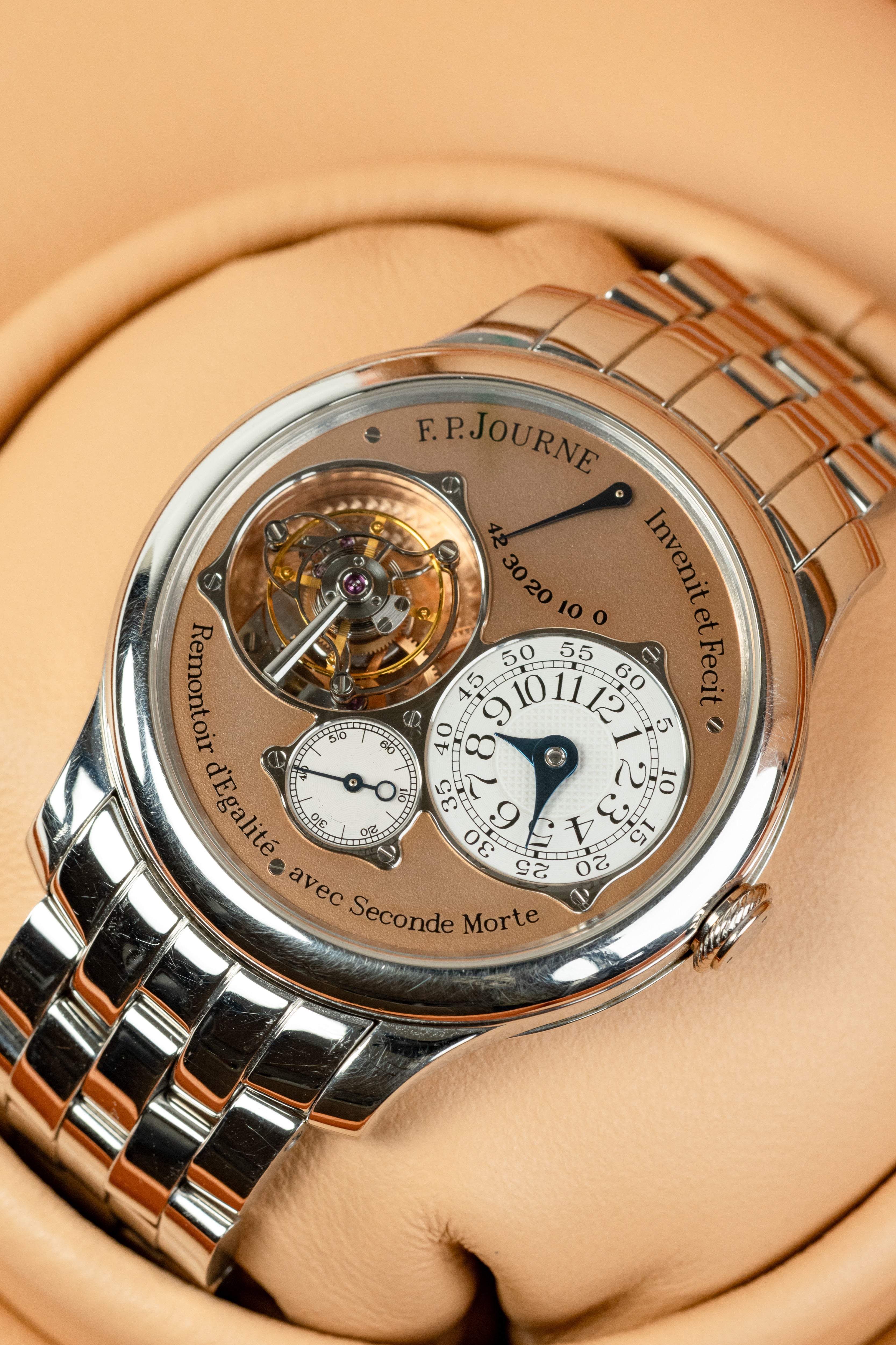 F.P.Journe Tourbillon Souverain (04TN) Platinum Bracelet Salmon Gold Dial 40MM Calibre 1403