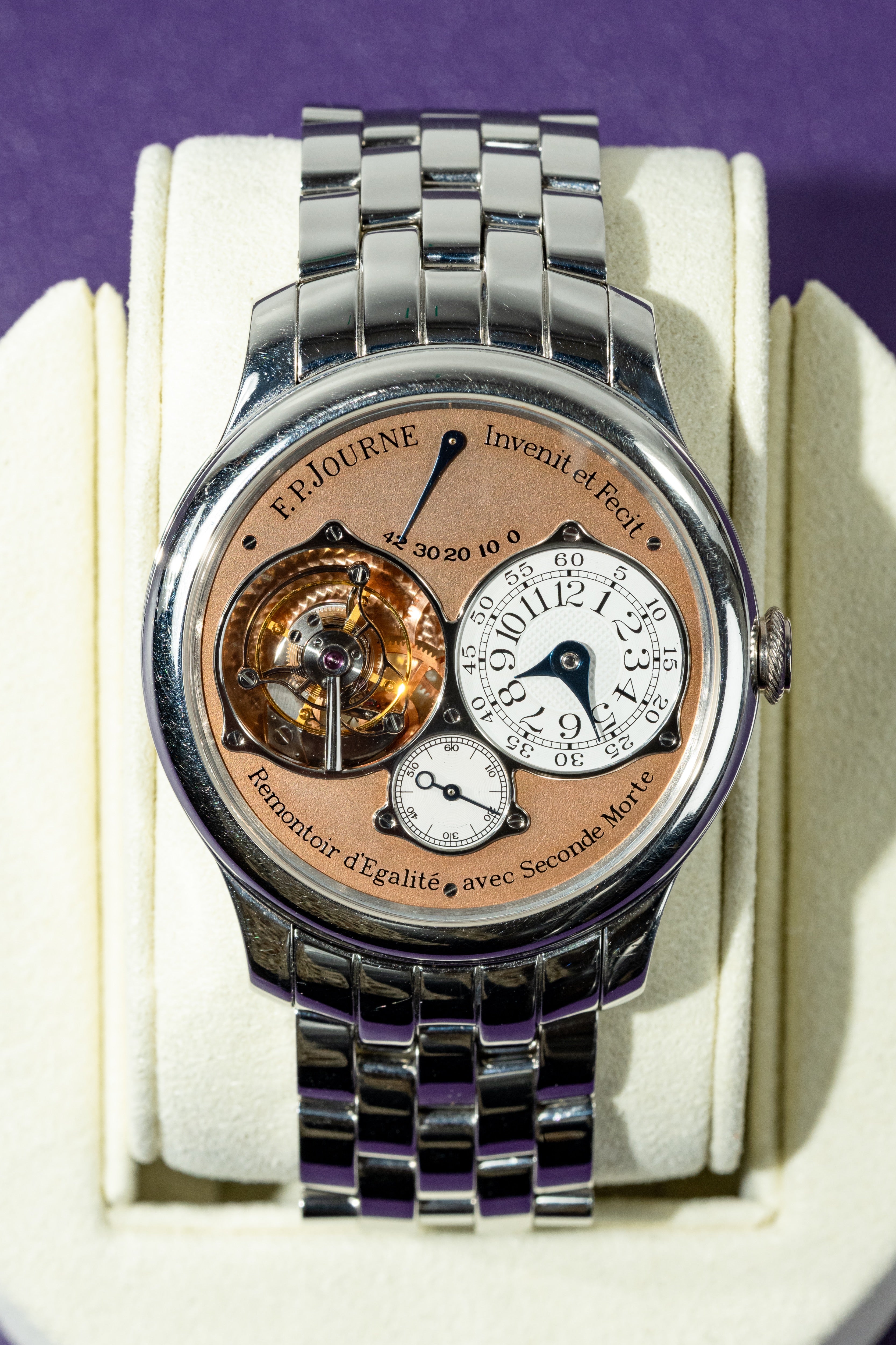 F.P.Journe Tourbillon Souverain (04TN) Platinum Bracelet Salmon Gold Dial 40MM Calibre 1403