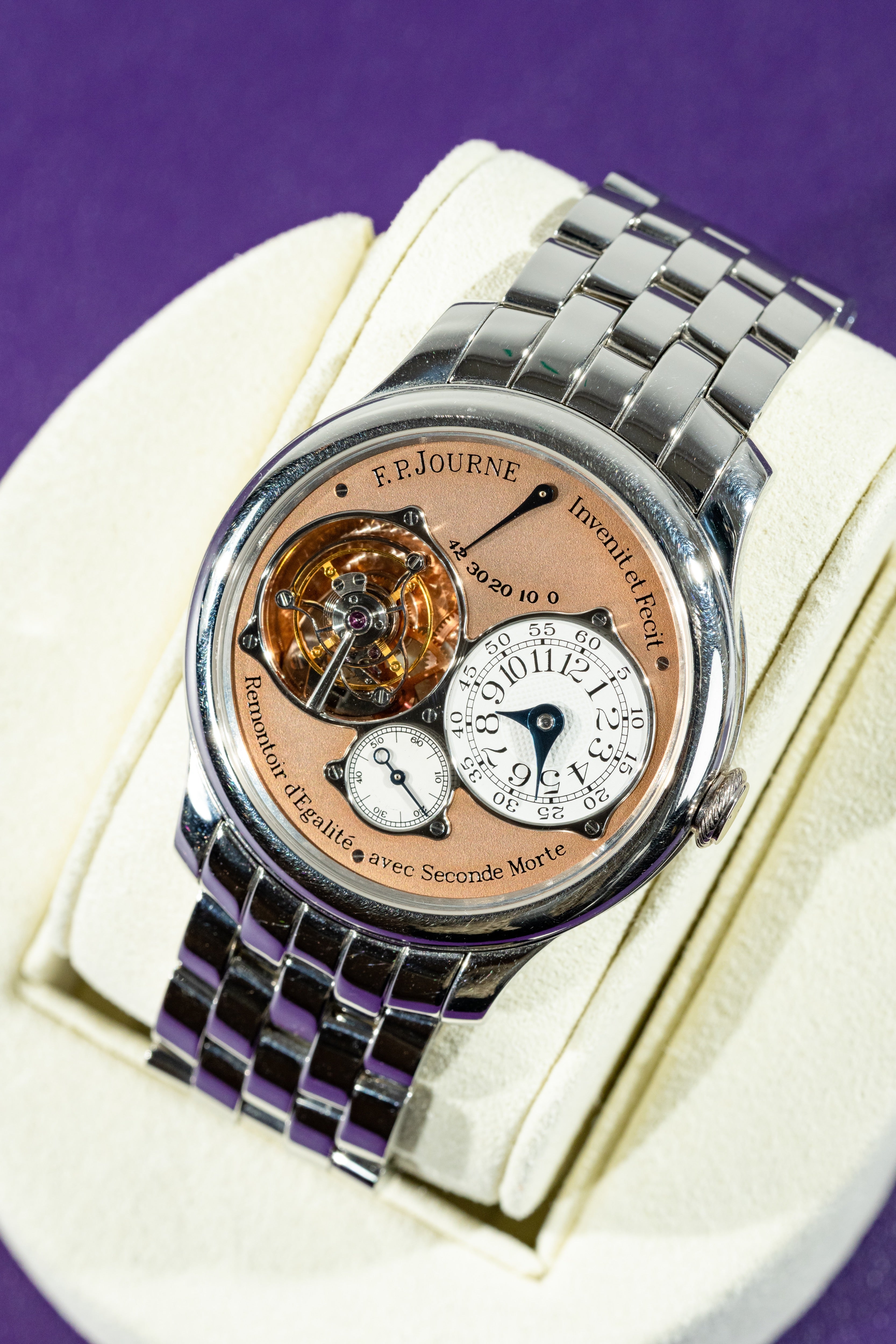 F.P.Journe Tourbillon Souverain (04TN) Platinum Bracelet Salmon Gold Dial 40MM Calibre 1403
