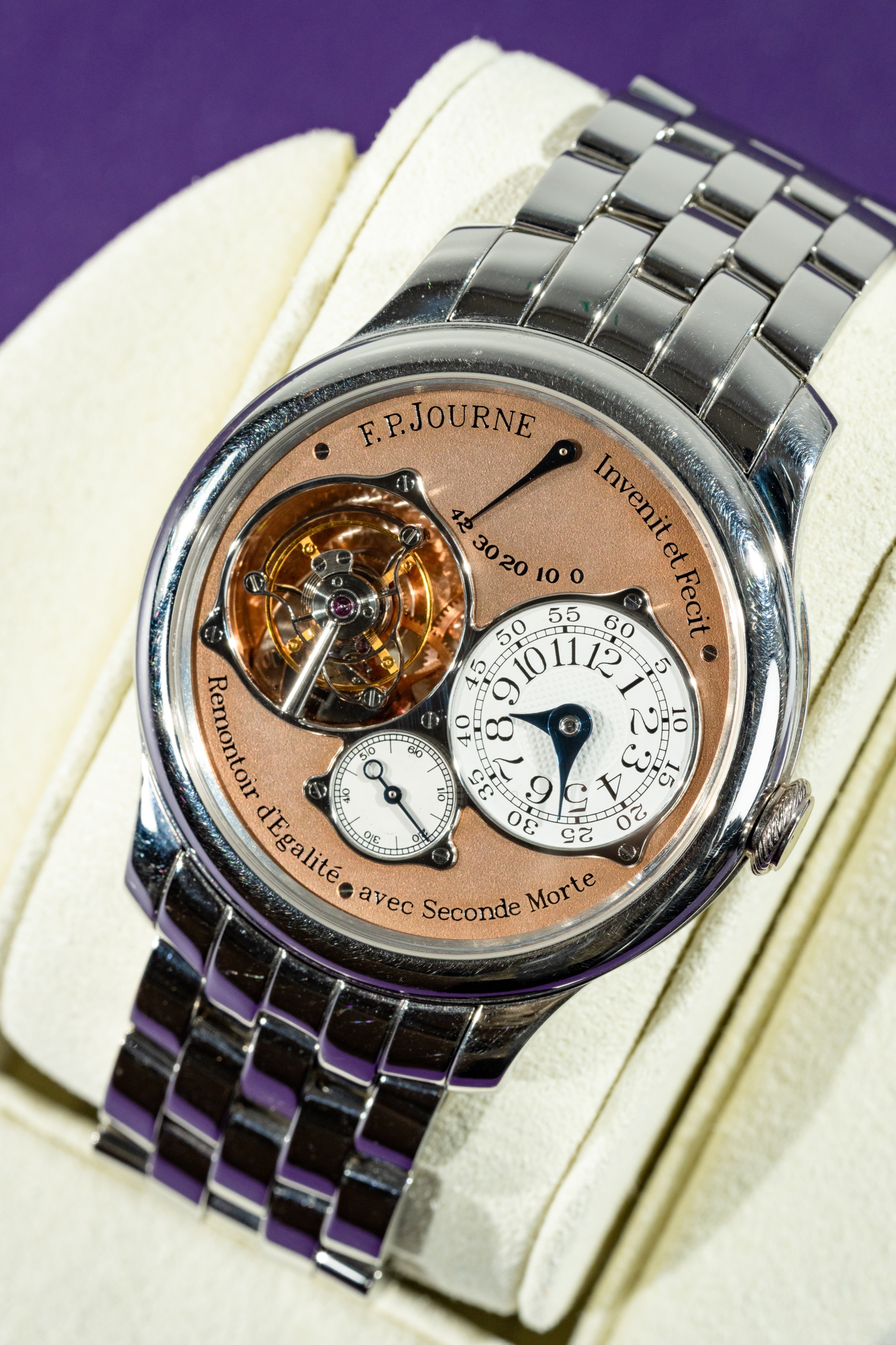 F.P.Journe Tourbillon Souverain (04TN) Platinum Bracelet Salmon Gold Dial 40MM Calibre 1403