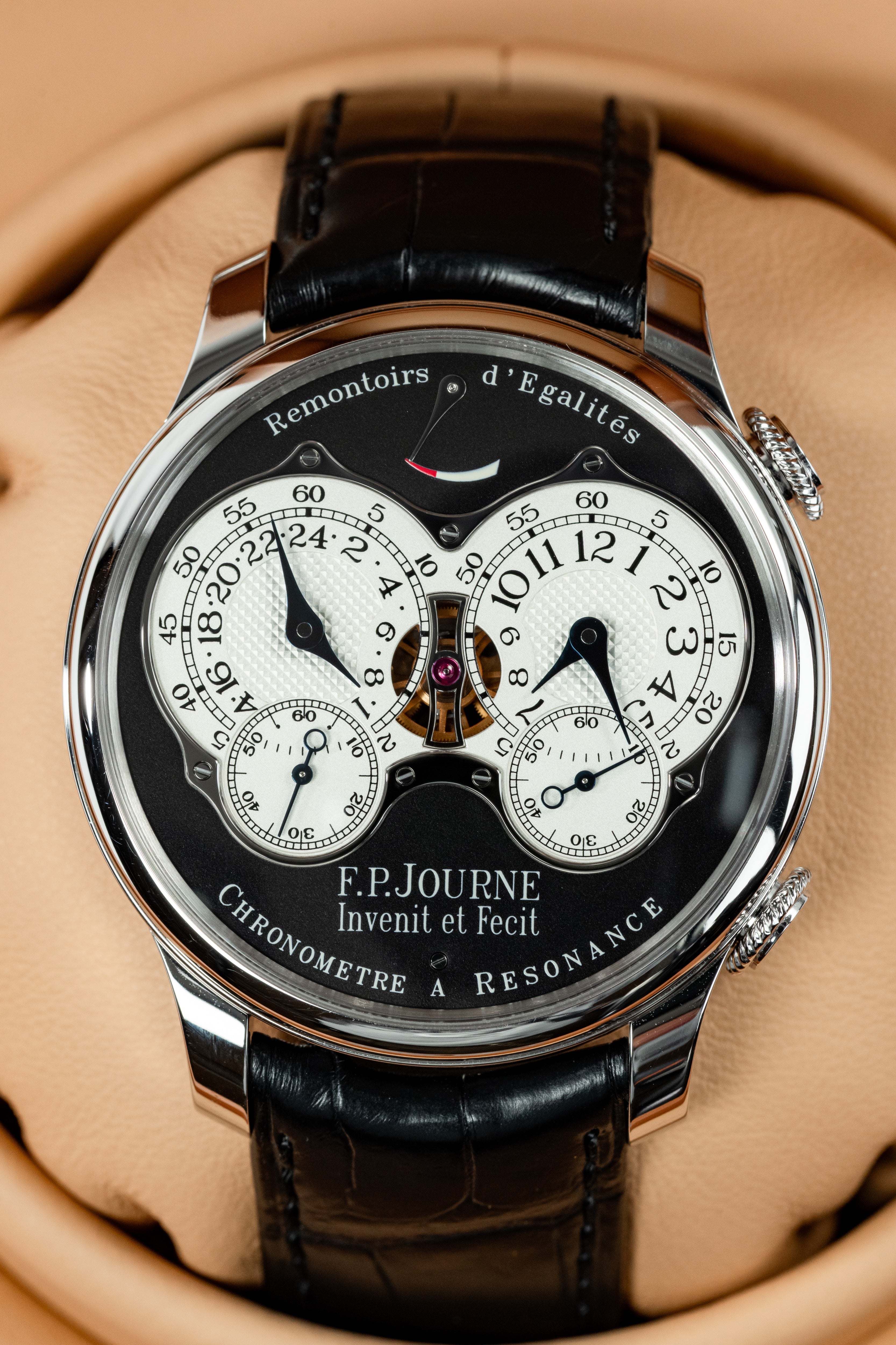 F.P.Journe Chronometre à Resonance (RQ) Platinum Black Dial Leather Strap 40MM Calibre 1520
