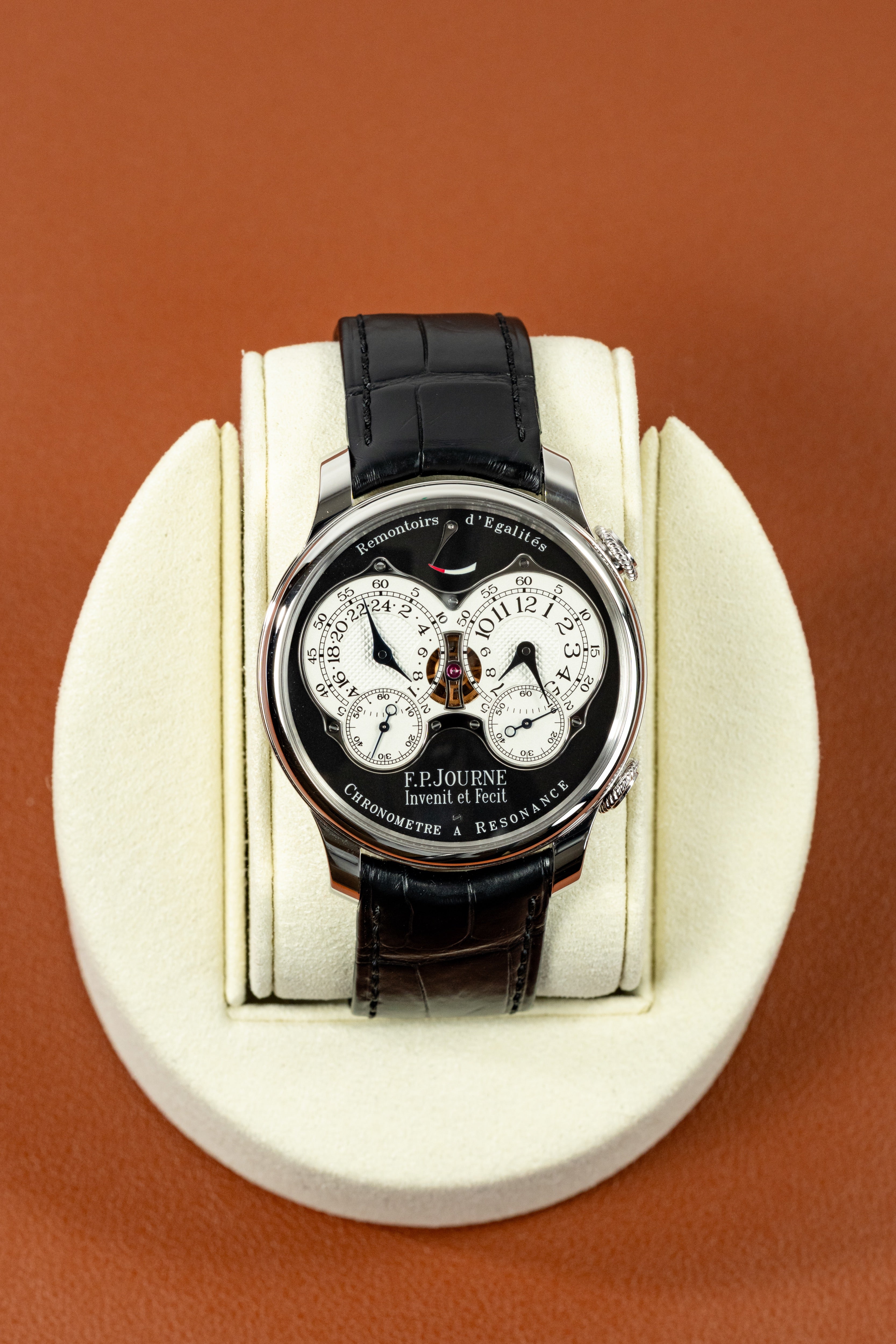F.P.Journe Chronometre à Resonance (RQ) Platinum Black Dial Leather Strap 40MM Calibre 1520