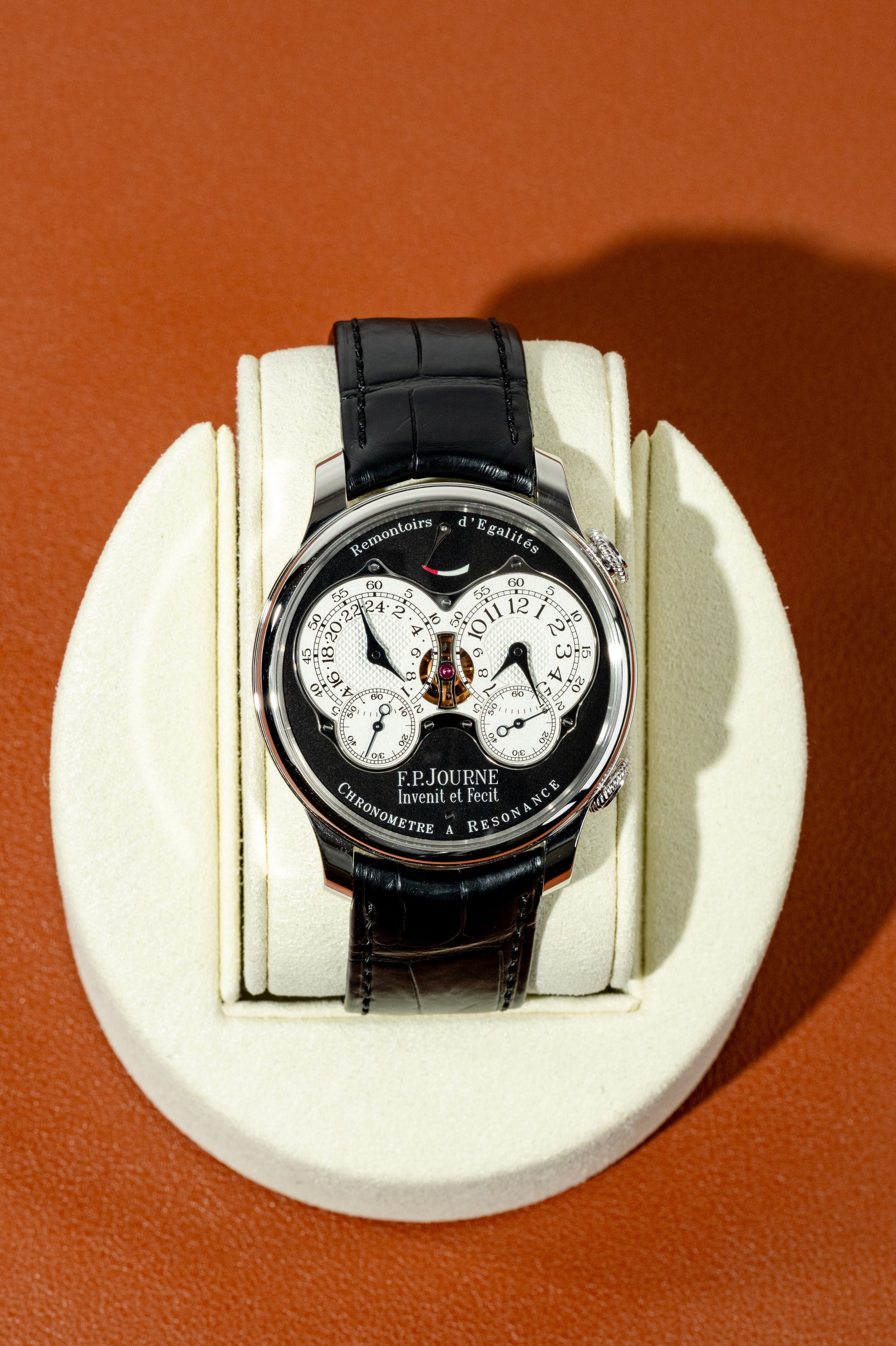 F.P.Journe Chronometre à Resonance (RQ) Platinum Black Dial Leather Strap 40MM Calibre 1520
