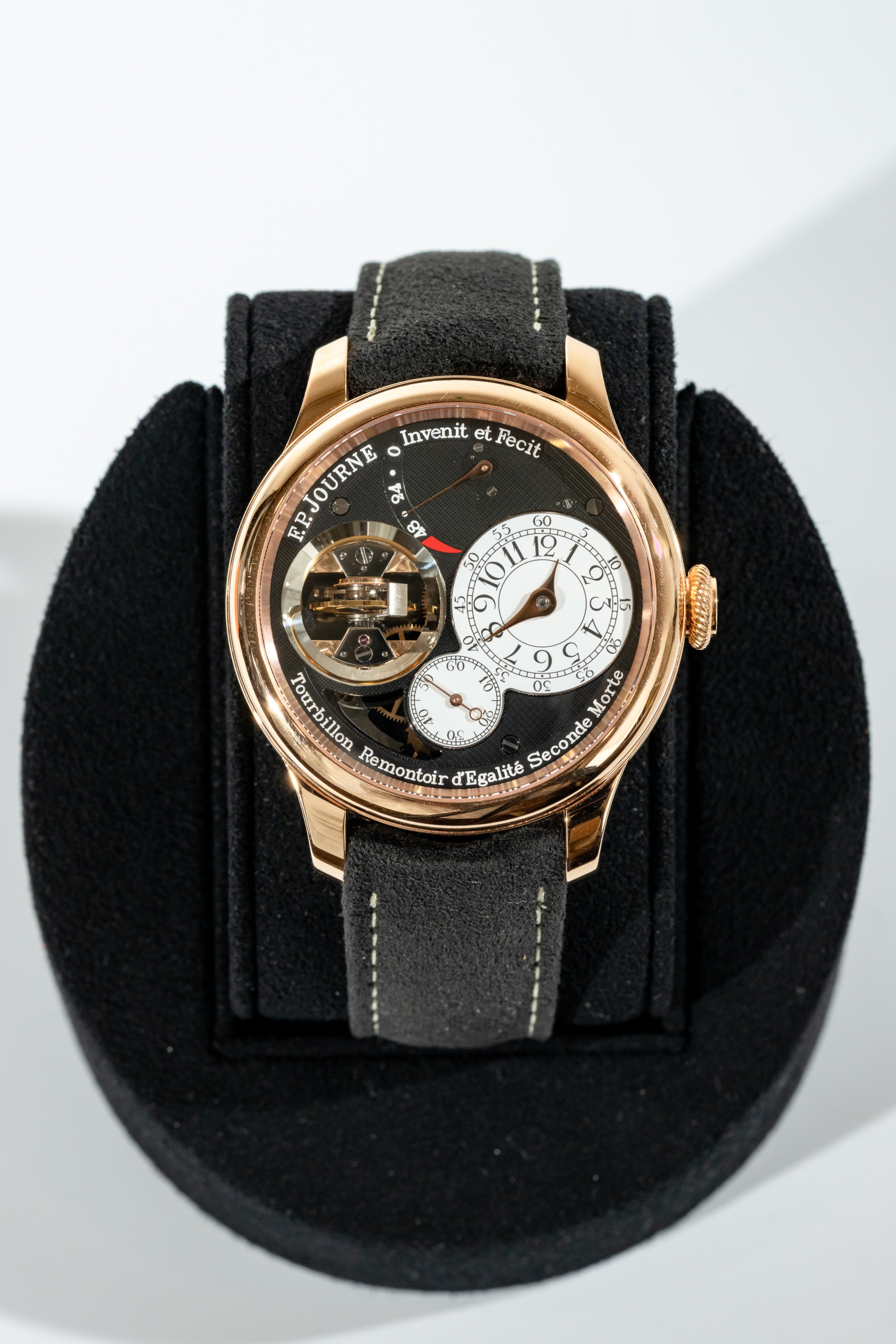 F.P.Journe Souveraine Tourbillon Souverain (TV) Rose Gold Black Dial Brown Leather Strap 42MM Calibre 1519