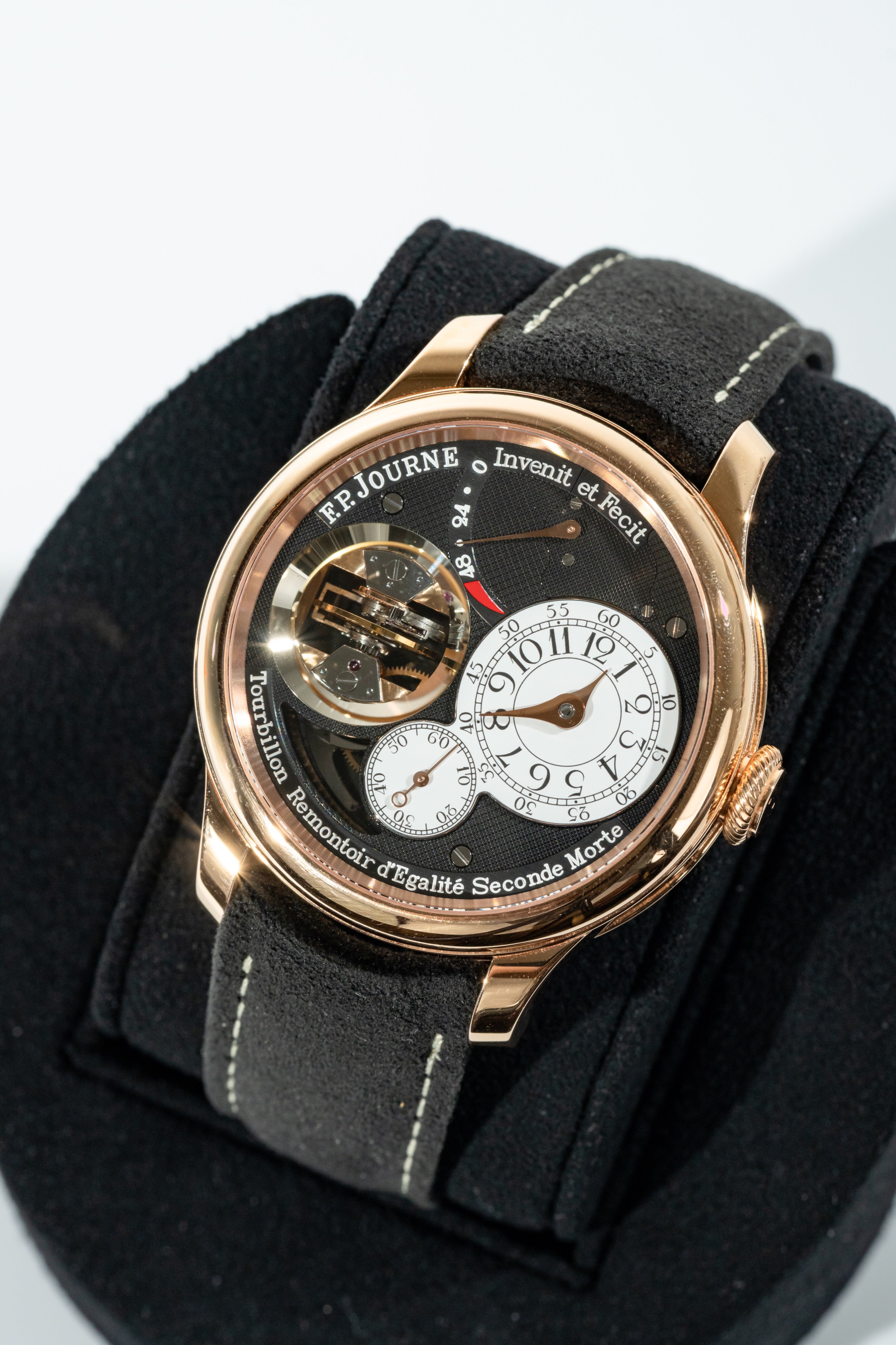 F.P.Journe Souveraine Tourbillon Souverain (TV) Rose Gold Black Dial Brown Leather Strap 42MM Calibre 1519