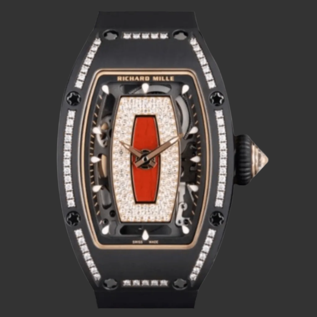 Richard Mille RM 07-01 'Ladies' Black Ceramic Red Lips Diamond Dial