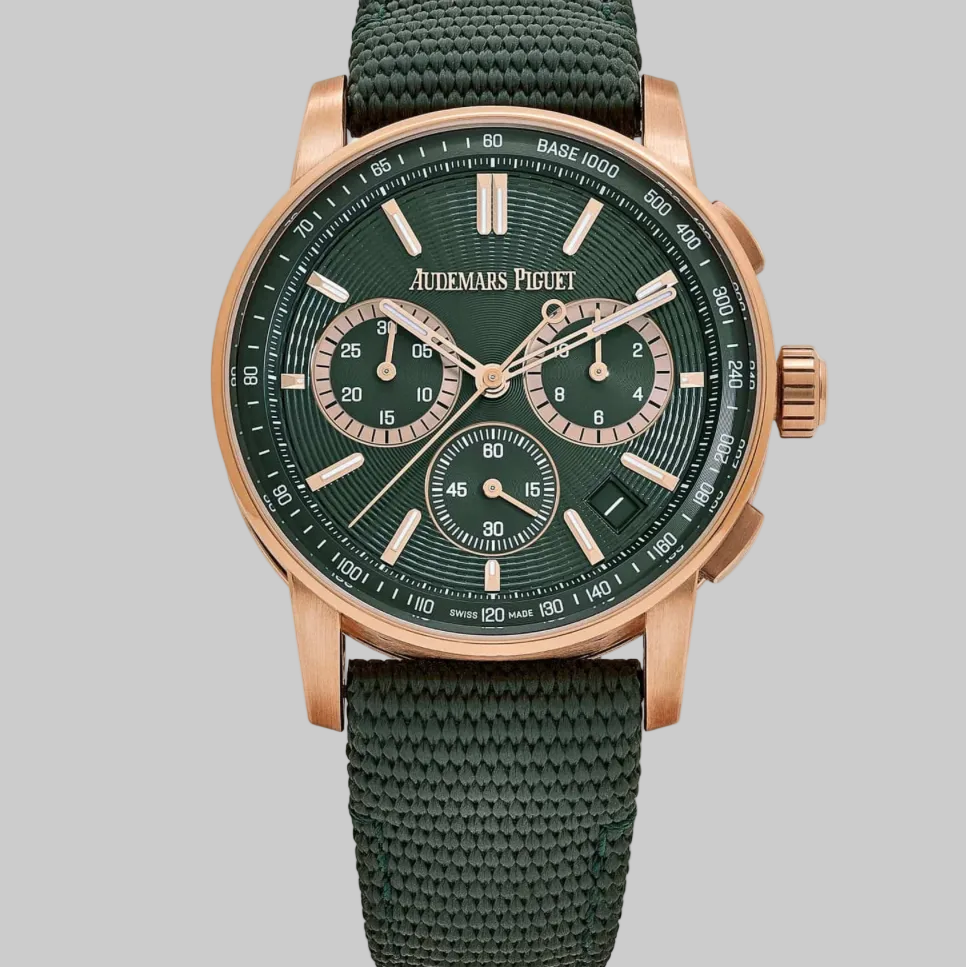 Audemars Piguet Code 11.59 26393OR.OO.A056KB.01 Chronograph Rose Gold Green Dial