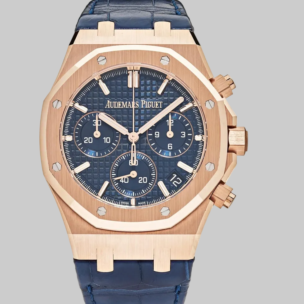Audemars Piguet Royal Oak 26240OR.OO.D315CR.01 Chronograph '50th Anniversary' Rose Gold Blue Dial