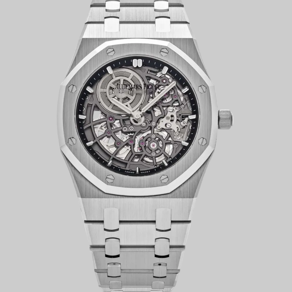 Audemars Piguet Royal Oak 16204BC.OO.1240BC.01 'Jumbo' Extra-Thin Openworked White Gold