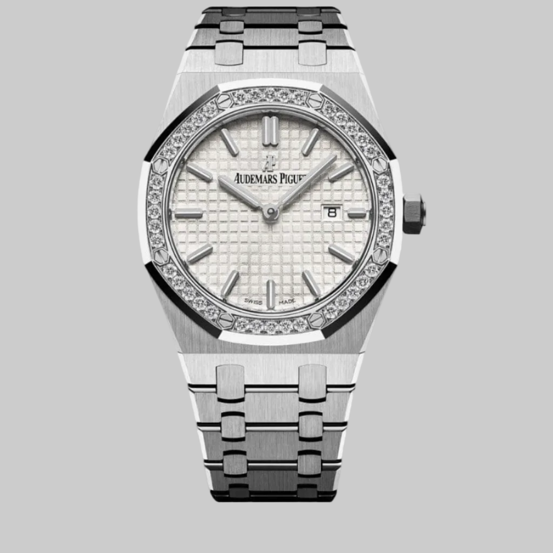 Audemars Piguet Royal Oak Quartz 67651ST.ZZ.1261ST.01 'Ladies' Stainless Steel Diamond Bezel