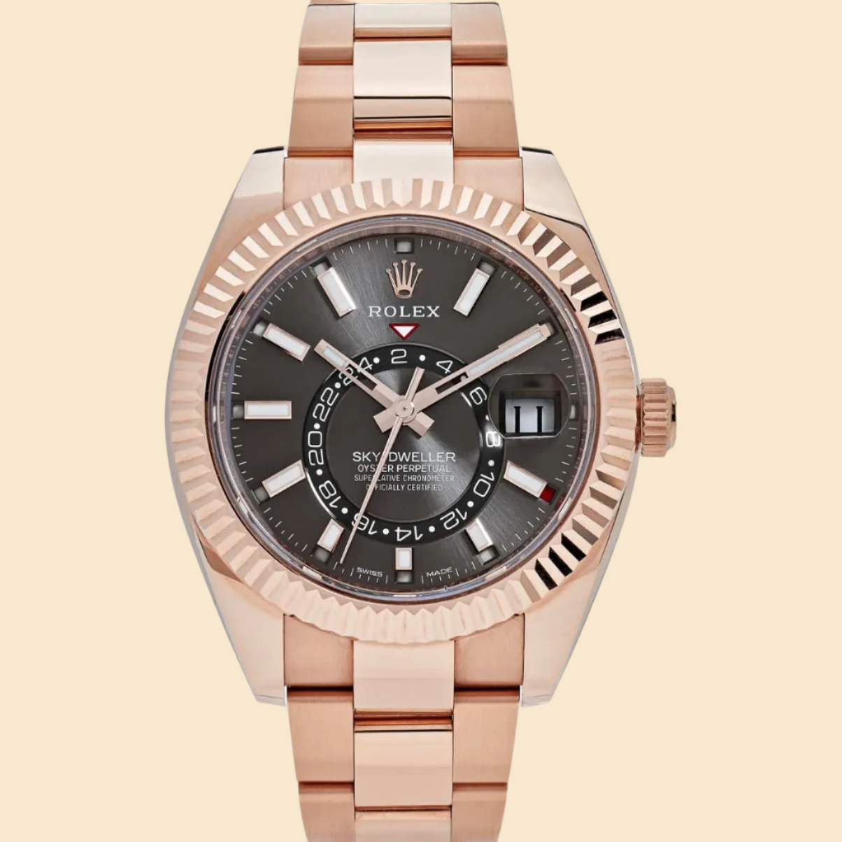 Rolex Sky-Dweller 336935 Rose Gold Rhodium Slate Grey Dial