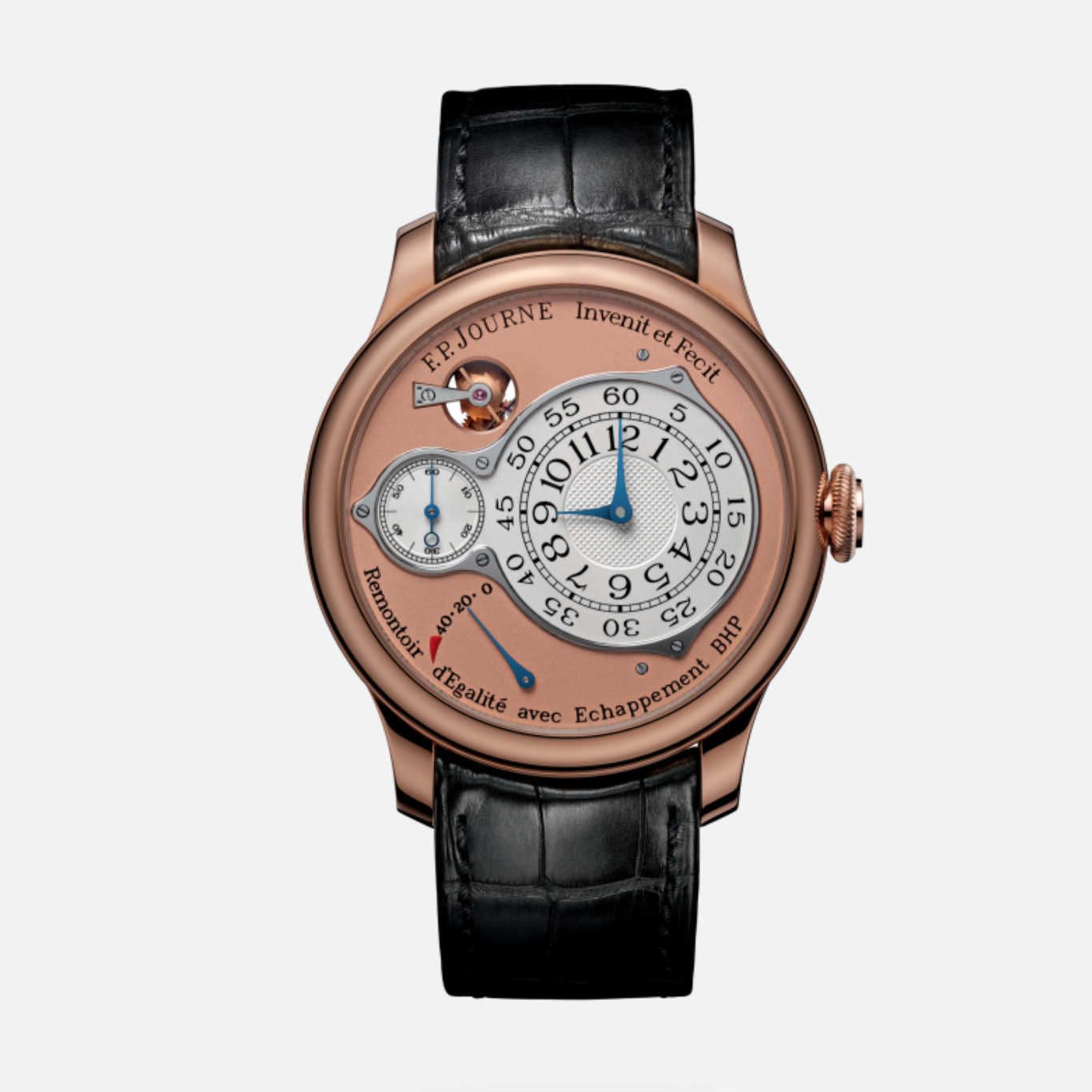 F.P.Journe Chronometre Optimum (CO) Rose Gold Salmon Dial Blue Leather Strap 40MM Calibre 1510
