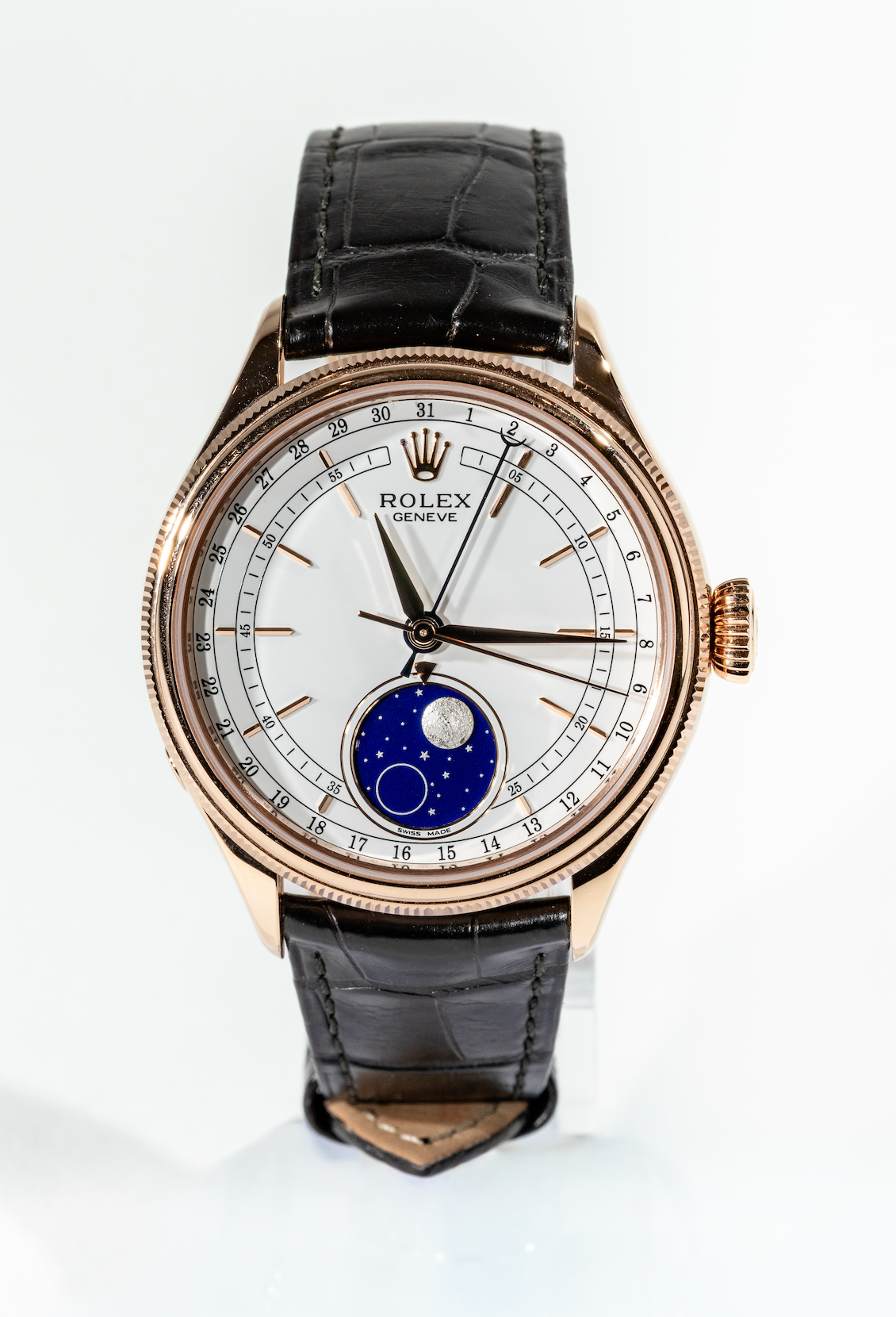 Rolex Cellini 50535 Rose Gold White Dial Moon Phase