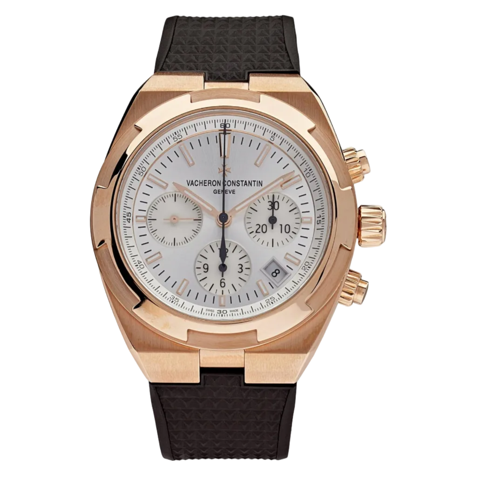 Vacheron Constantin Overseas Chronograph 5500V/000R-B074 Rose Gold White Dial
