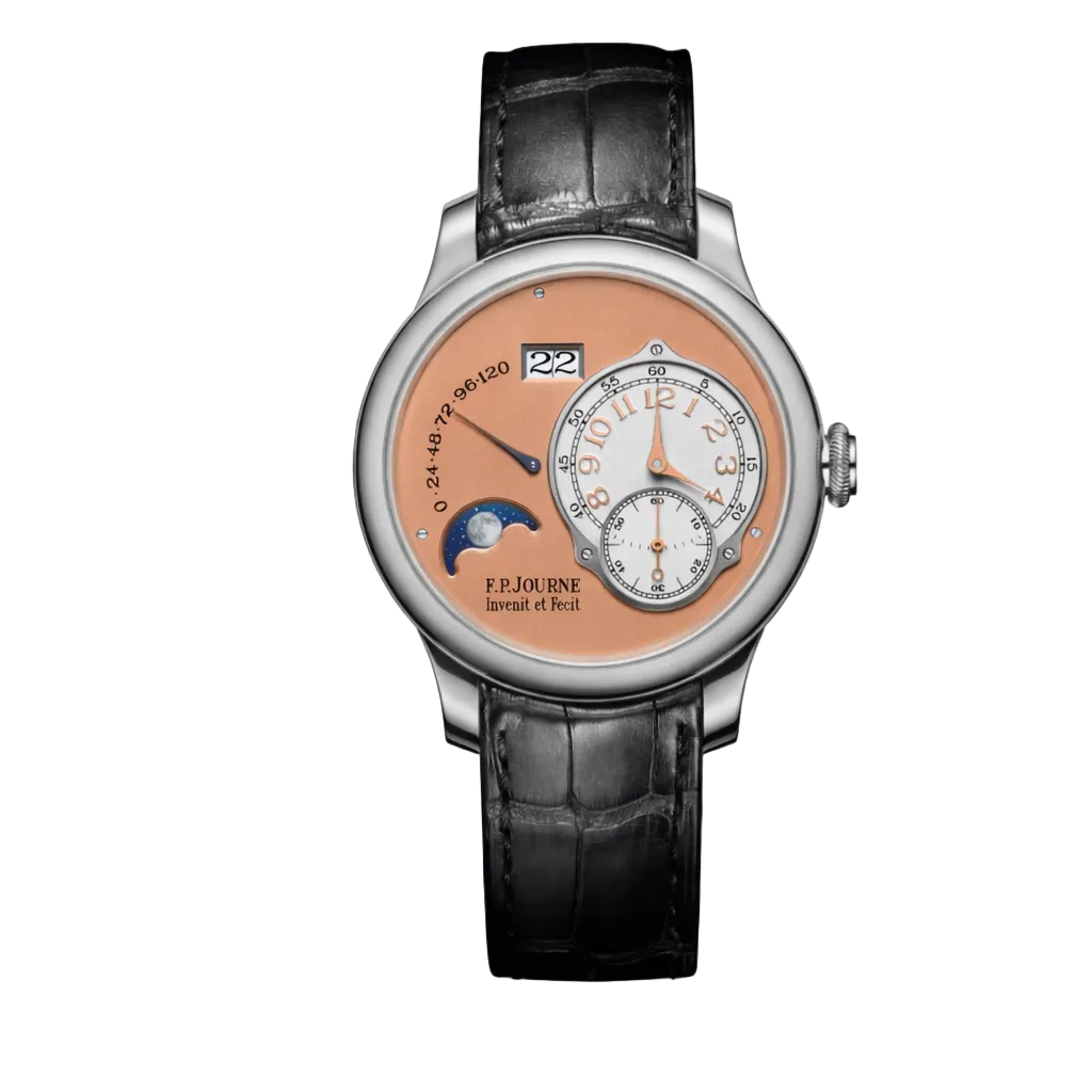 F.P.Journe Octa Lune (LN) Platinum Salmon Dial Black Leather Strap 40MM Calibre 1300.3
