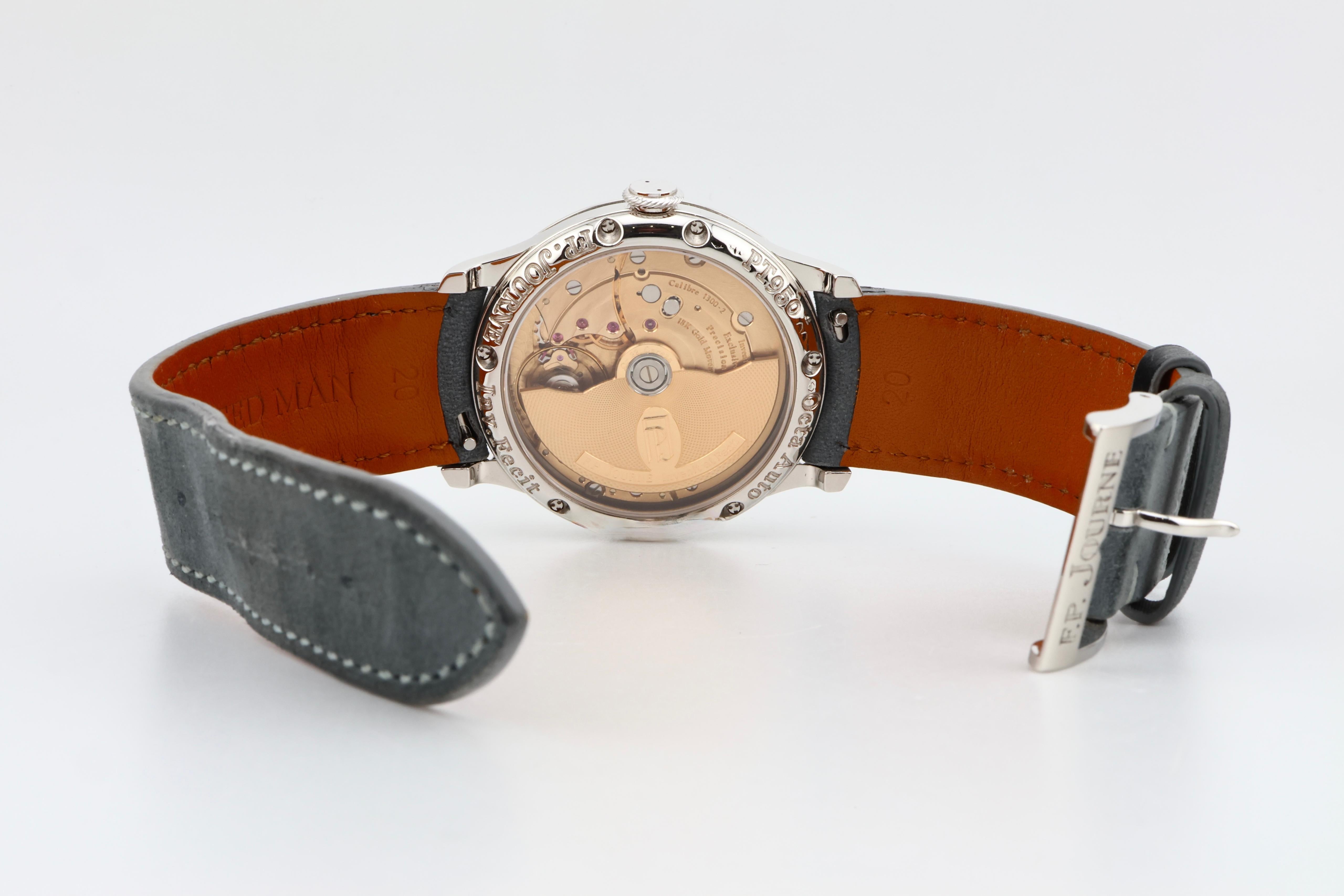 F.P.Journe Octa Lune (04L) Platinum Sliver Dial Leather Strap 38MM Calibre 1300