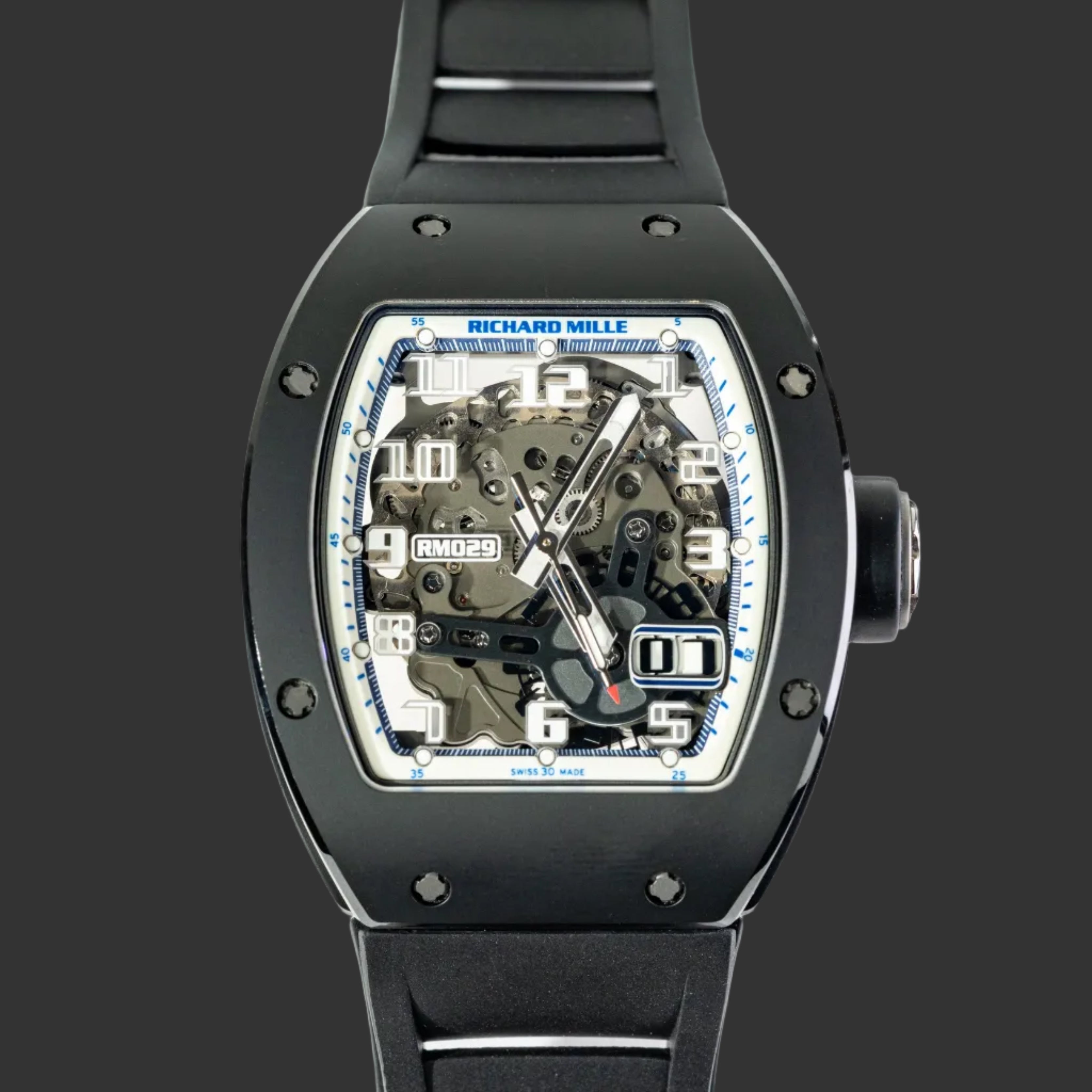 Richard Mille RM 029 St. Tropez Ceramic Edition Rubber Strap Ceramic Case