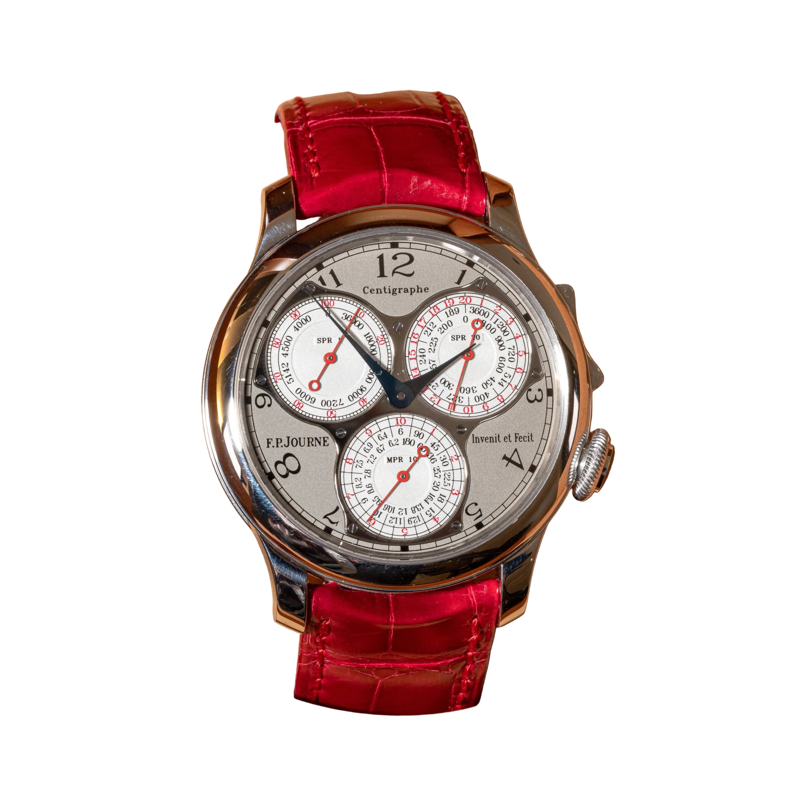 F.P.Journe Souveraine Centigraphe (CT) Platinum Silver Dial Leather Strap 40MM Calibre 1506