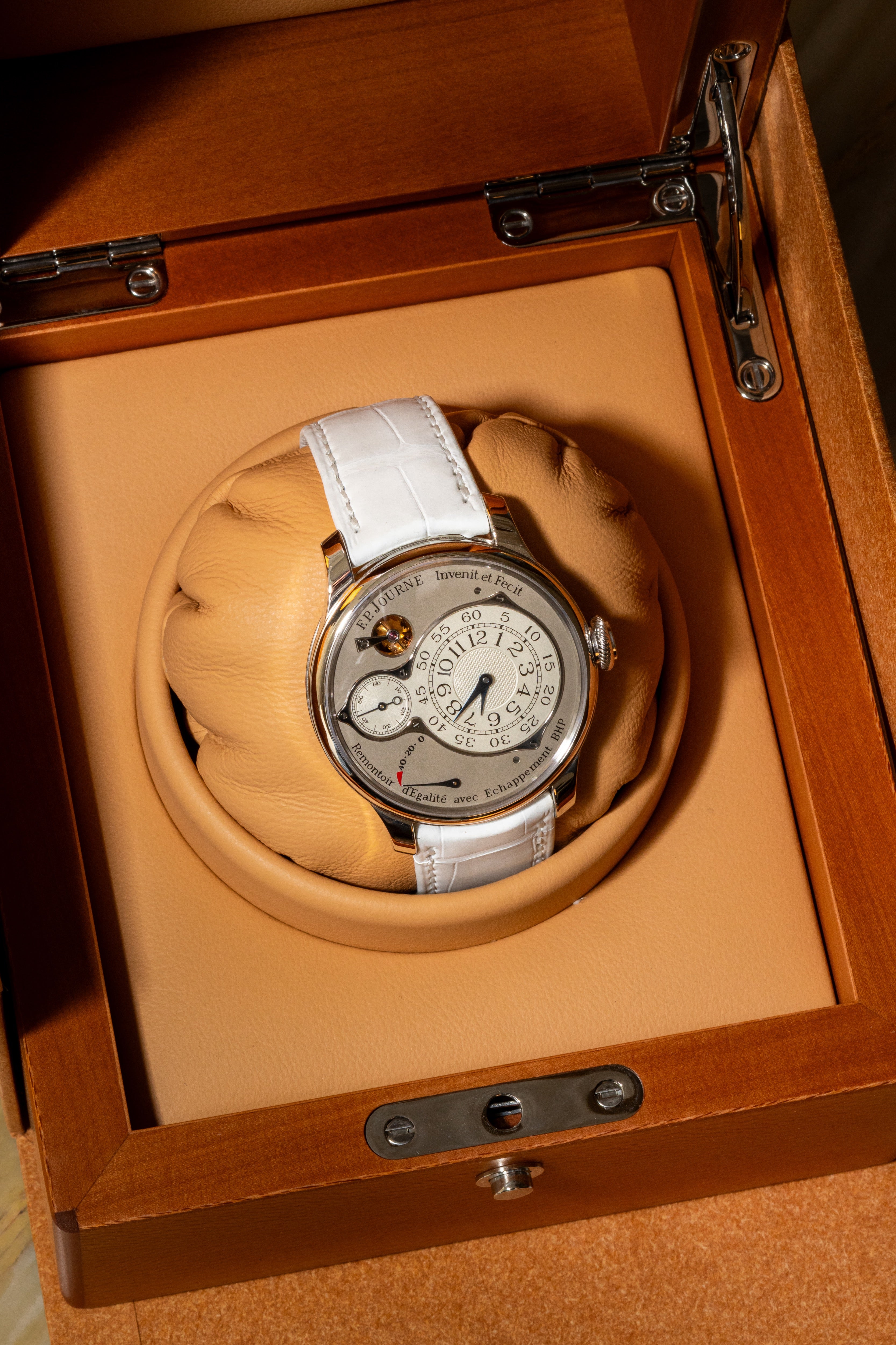 F.P.Journe Chronometre Optimum (CO) Platinum Silver Dial White Strap 40MM Calibre 1510