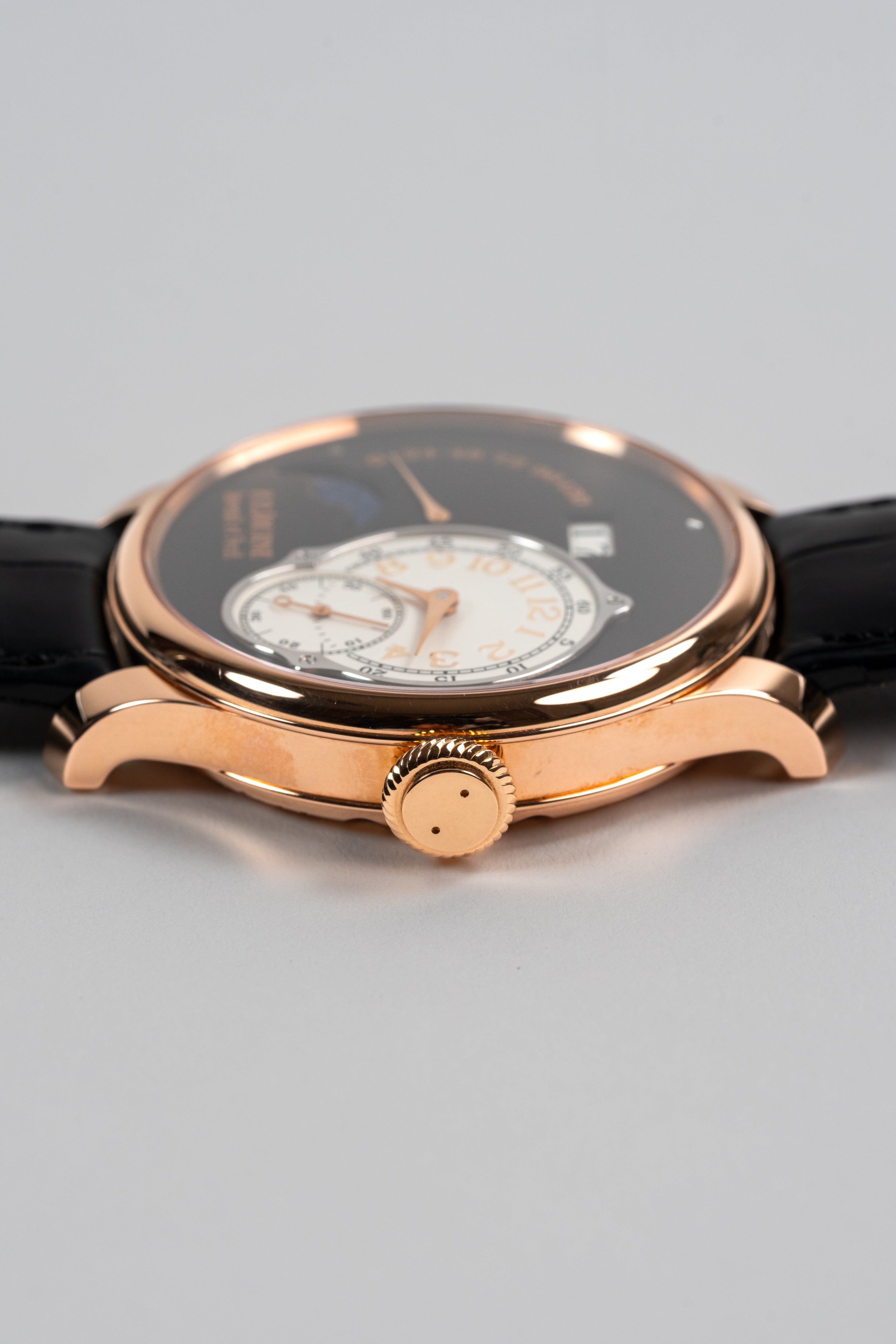 F.P.Journe Boutique Edition Lune (LN) Rose Gold Black Dial Black Leather Strap 40MM Calibre 1300.3