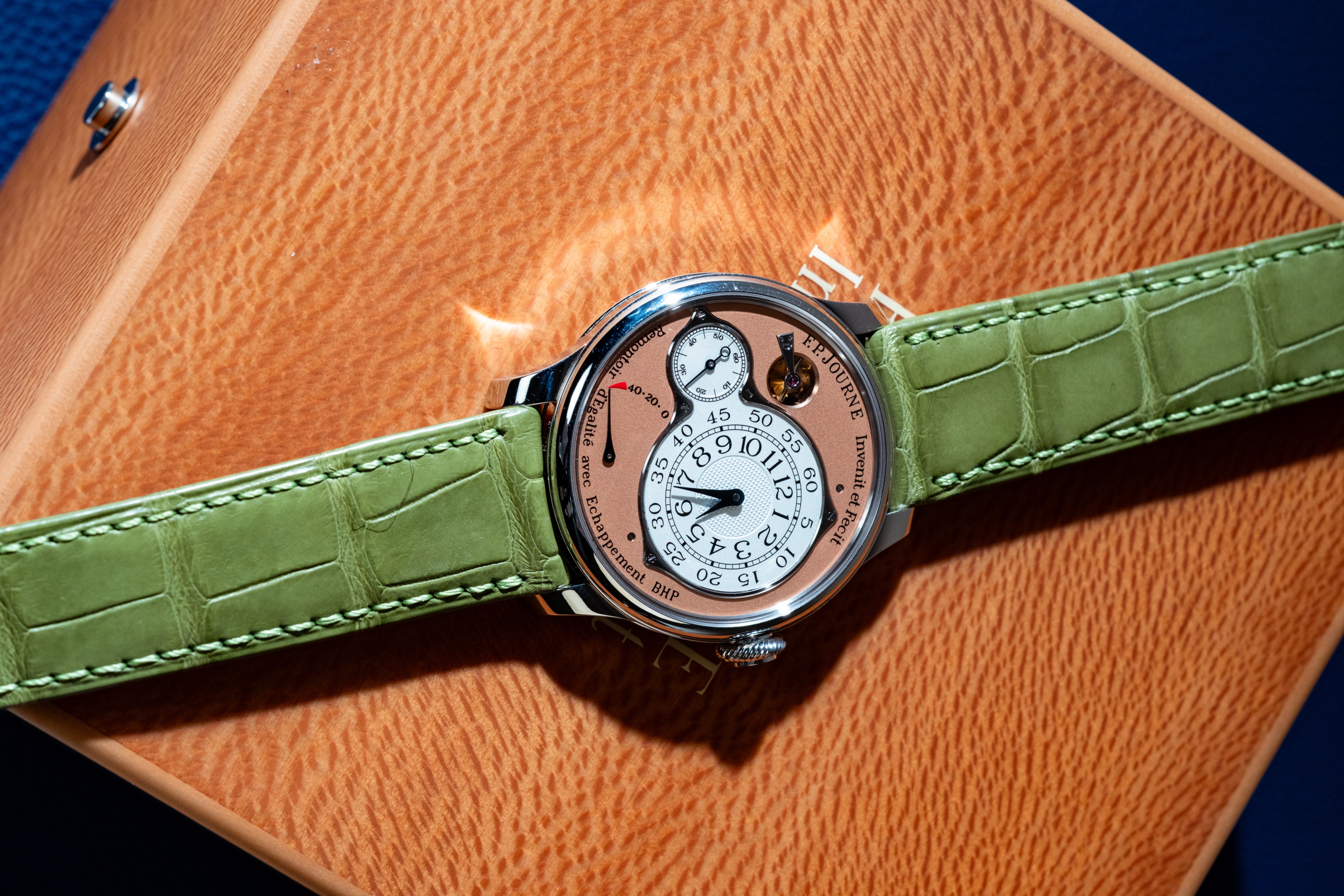 F.P.Journe Chronometre Optimum (CO) Platinum Salmon Dial Green Leather 40MM Calibre 1510
