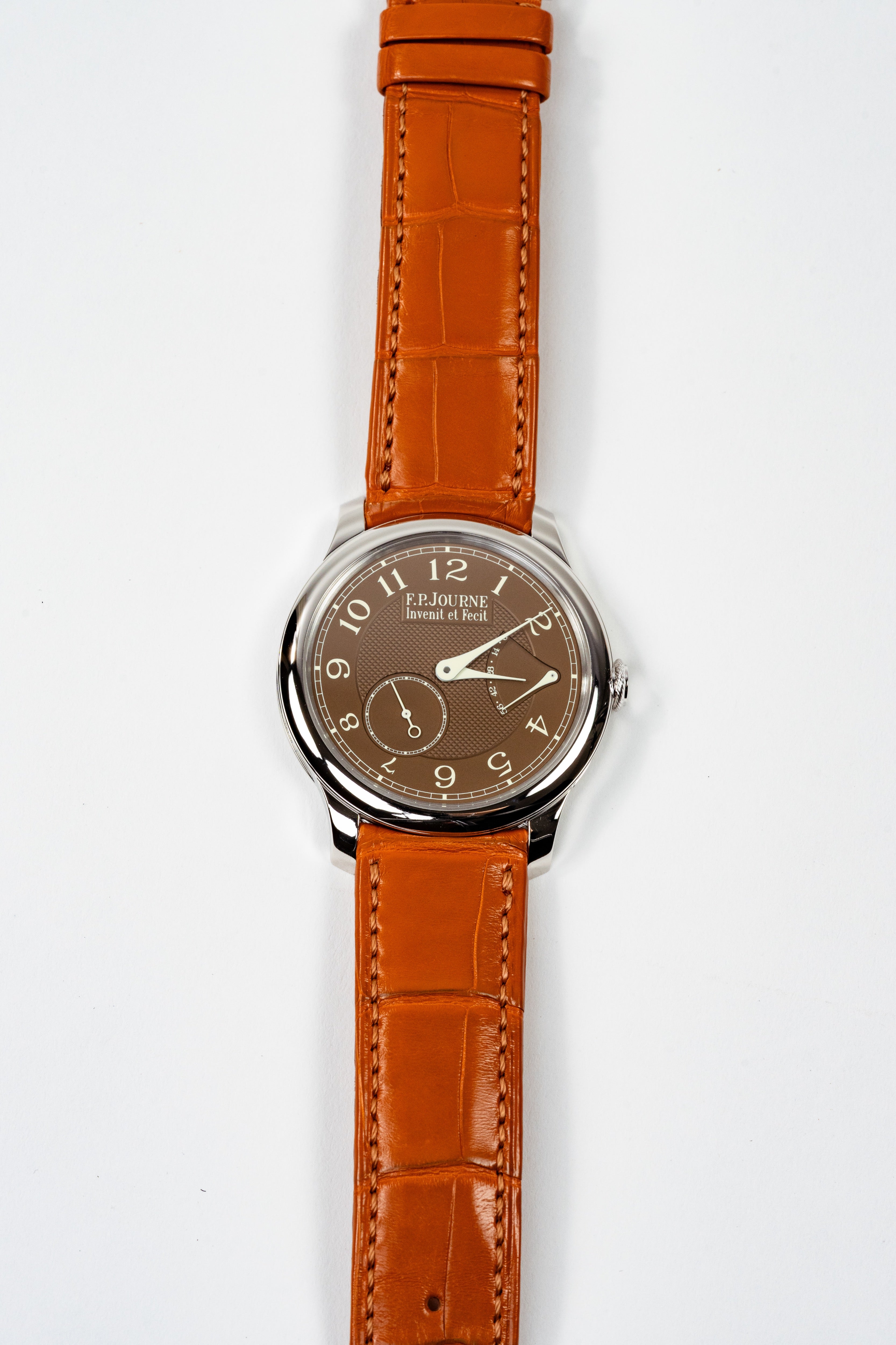 F.P.Journe Souveraine Chronometre Souverain Havana (CS) Platinum Brown Dial Leather Strap 40MM Calibre 1304
