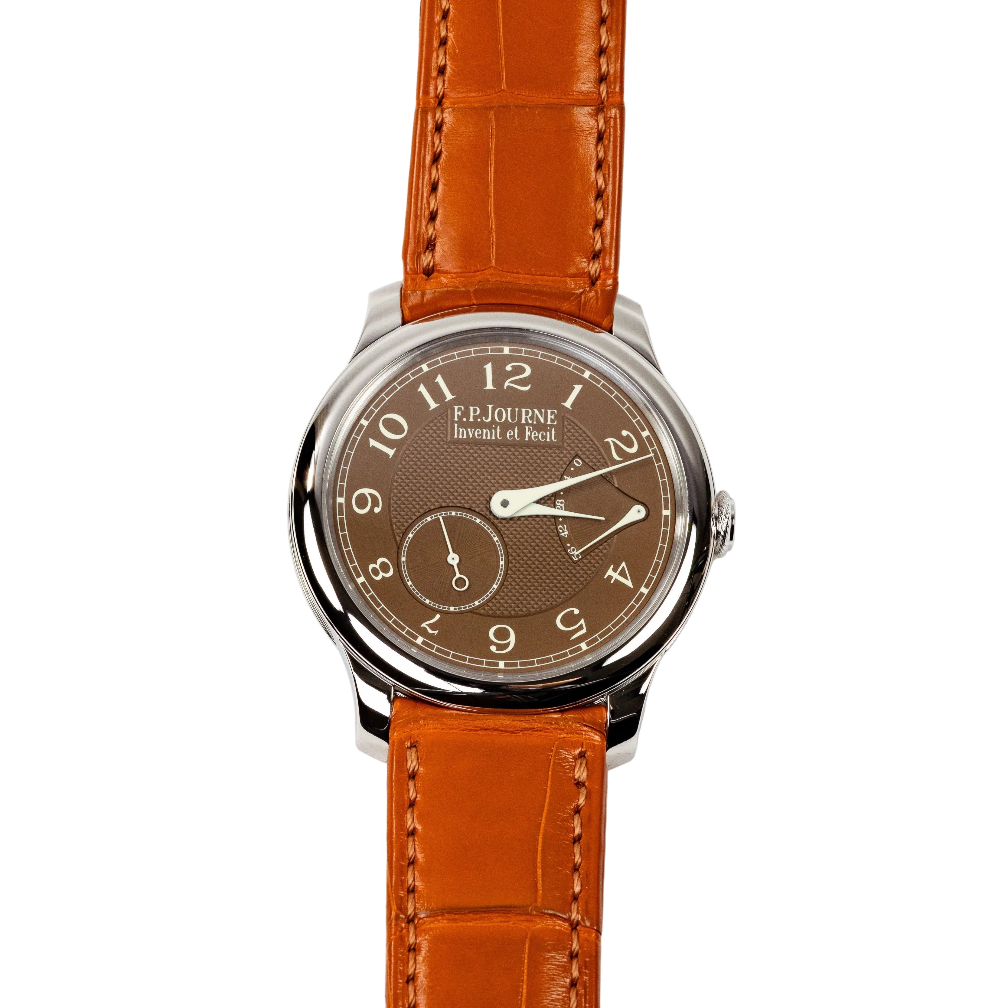F.P.Journe Souveraine Chronometre Souverain Havana (CS) Platinum Brown Dial Leather Strap 40MM Calibre 1304