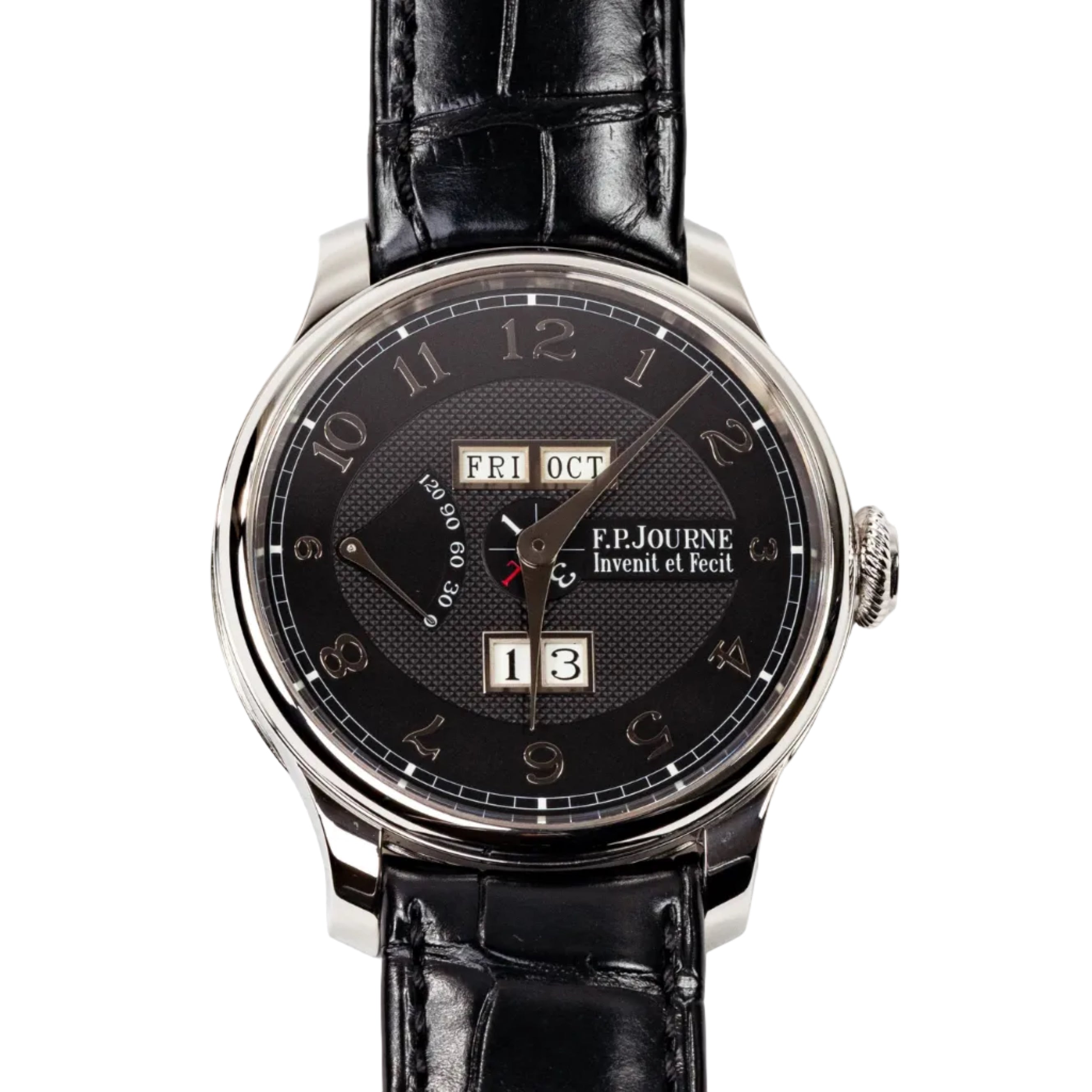 F.P.Journe Quantieme Perpetual Black Label (QP) Platinum Black Dial Black Strap 42MM Calibre 1300.3