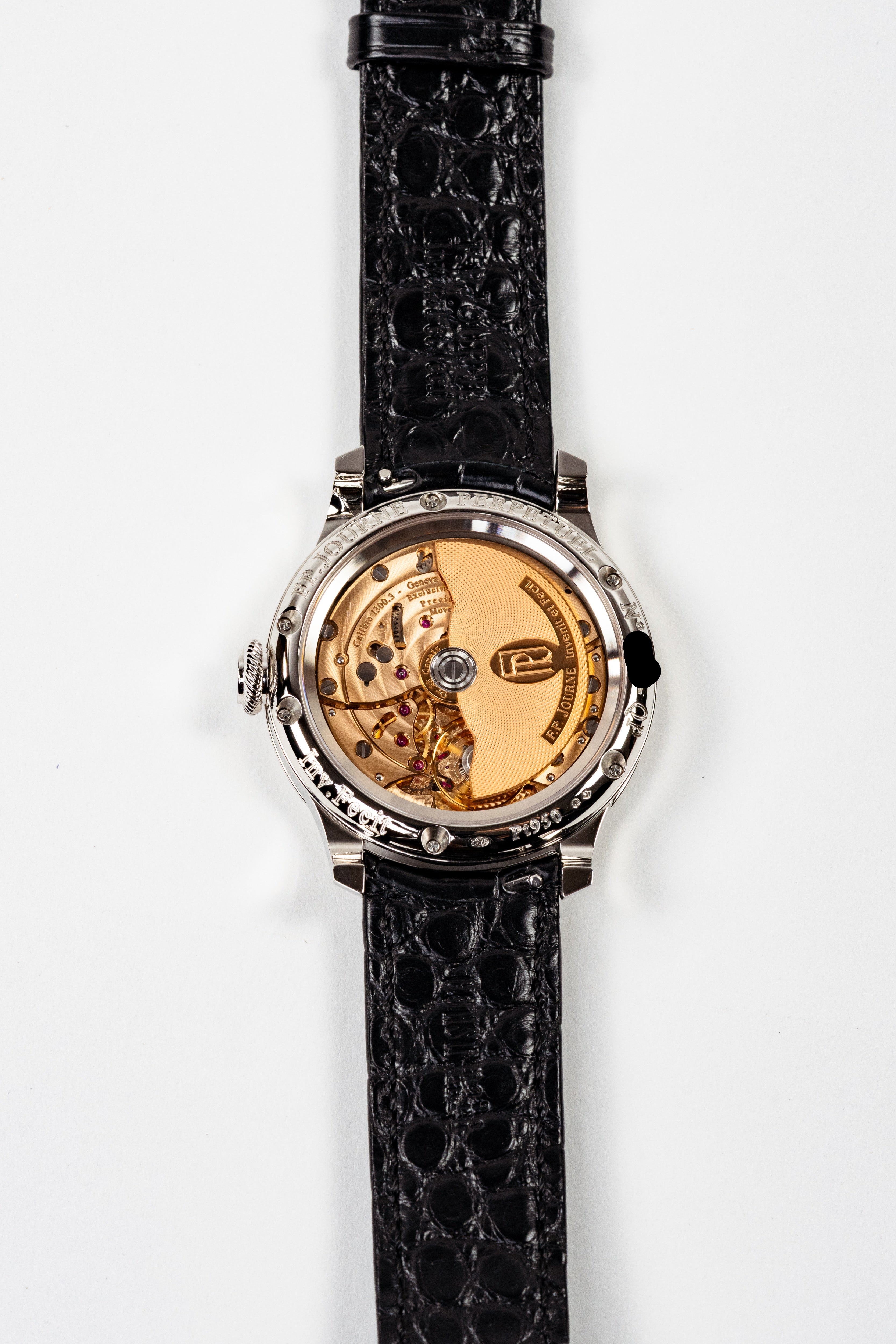 F.P.Journe Quantieme Perpetual Black Label (QP) Platinum Black Dial Black Strap 42MM Calibre 1300.3