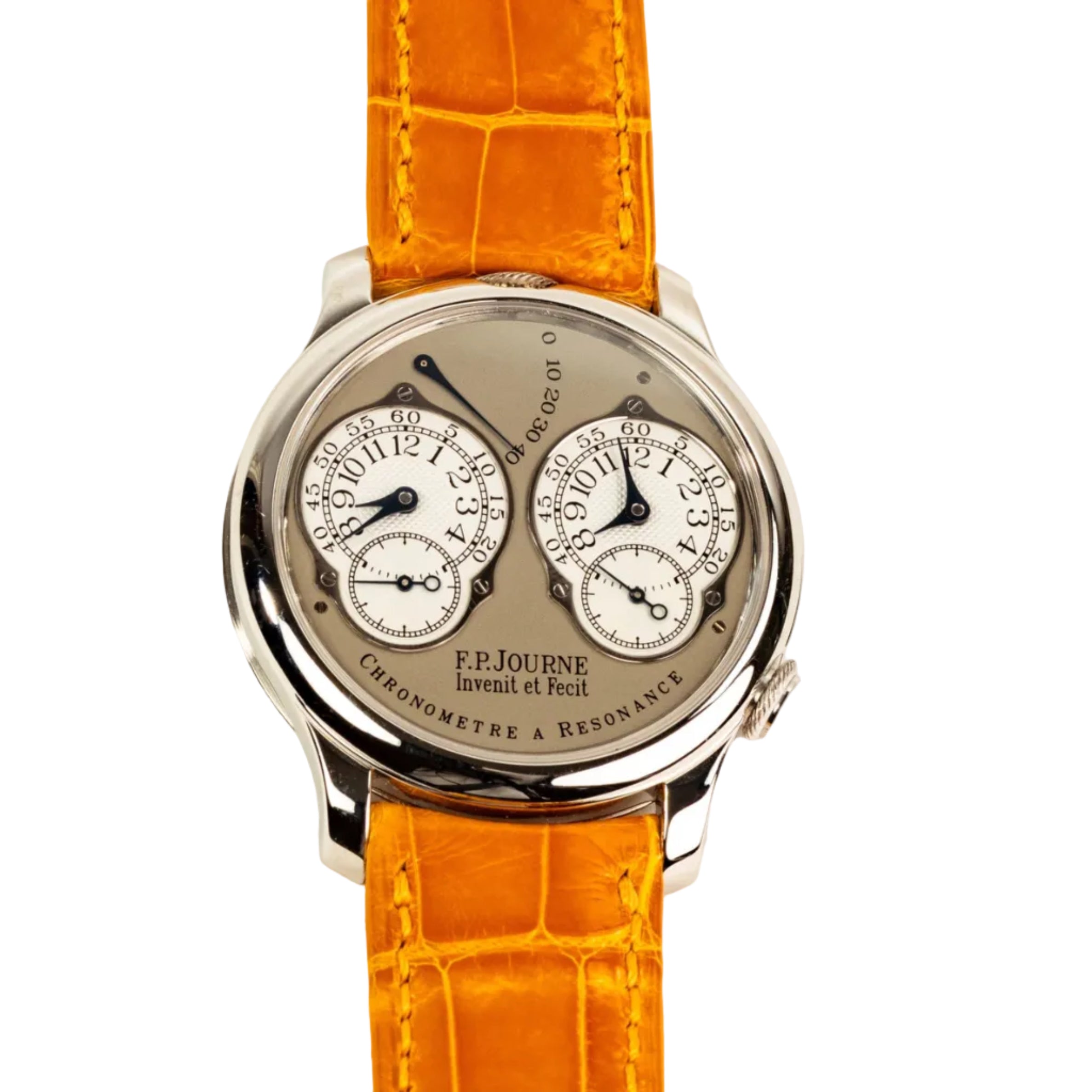 F.P.Journe CHRONOMÈTRE À RÉSONANCE (04RN) Platinum Silver Dial Leather Strap 40MM Calibre 1499.2