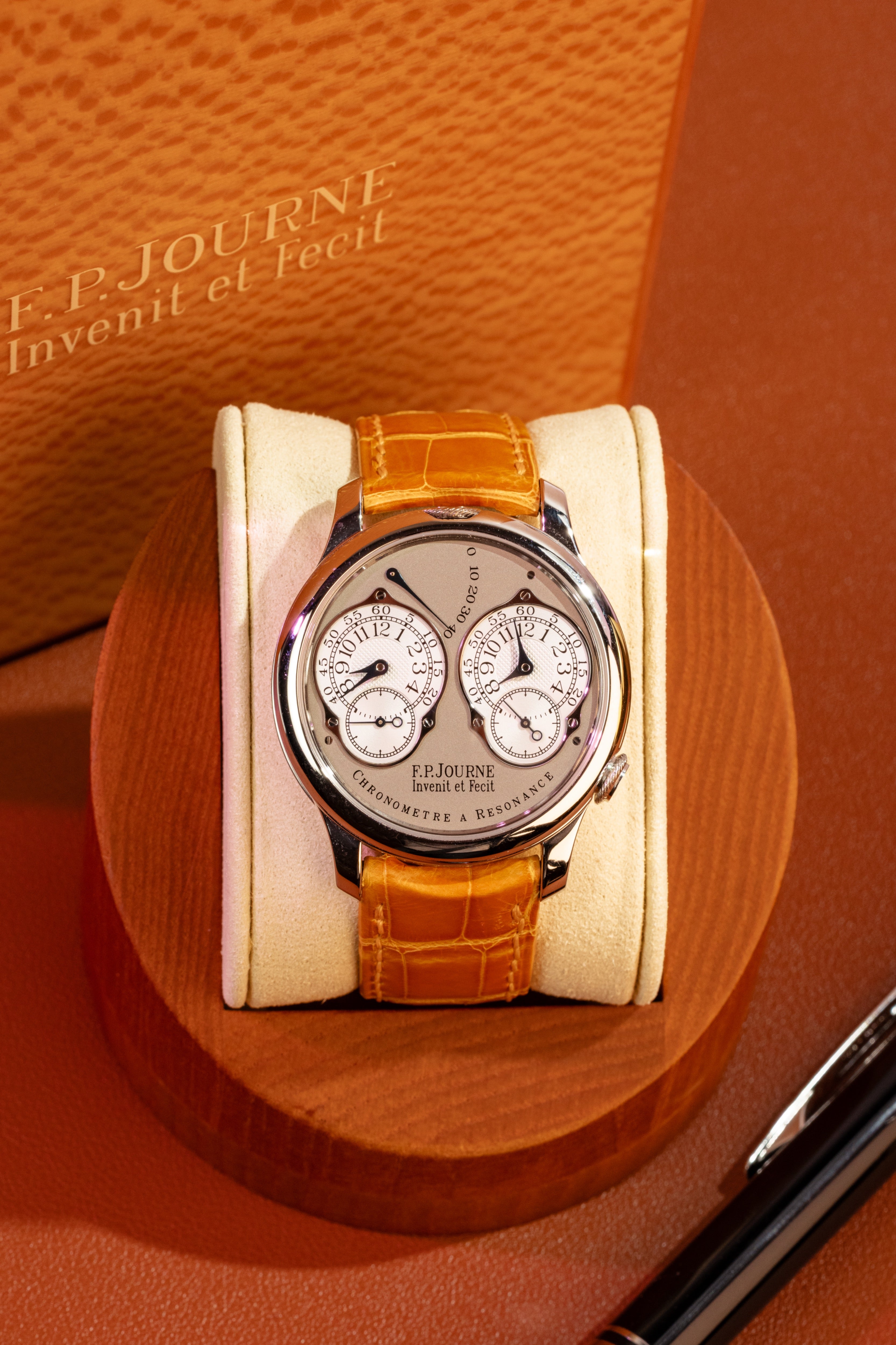 F.P.Journe CHRONOMÈTRE À RÉSONANCE (04RN) Platinum Silver Dial Leather Strap 40MM Calibre 1499.2