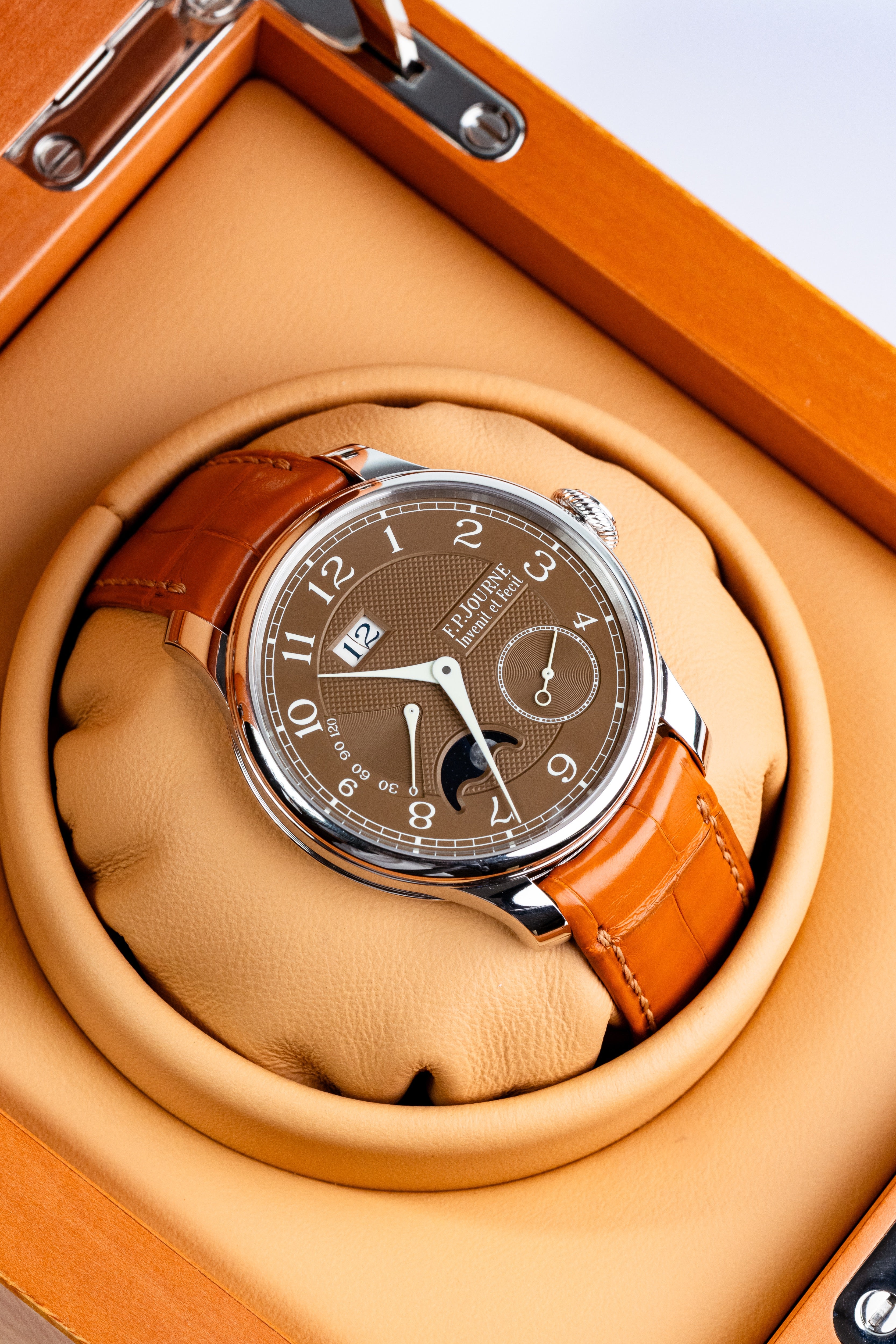 F.P.Journe Automatique Lune Havana (AL2) Platinum Havana Dial Brown Strap 40MM Calibre 1300.3