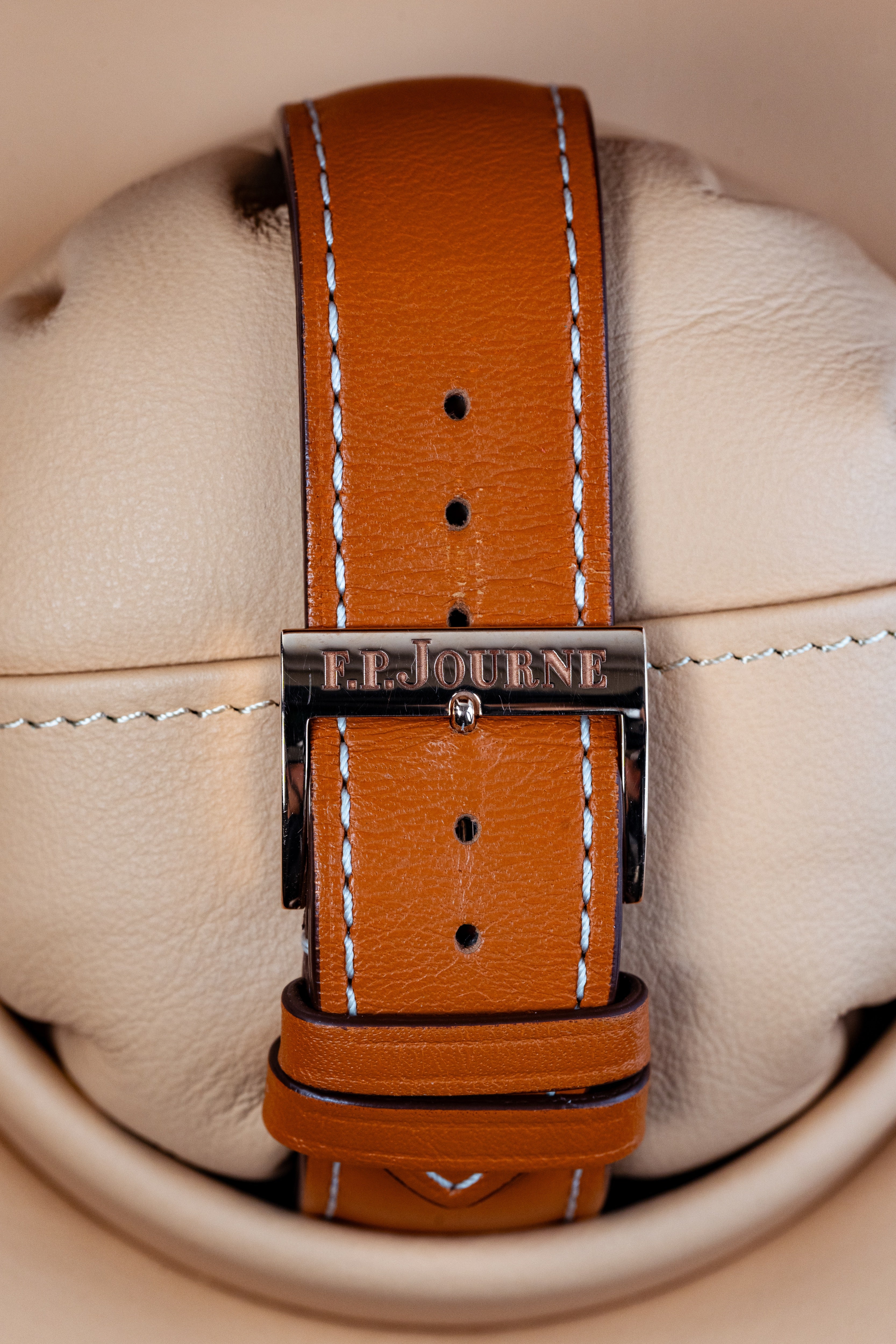 F.P.Journe Souveraine Tourbillon (TV) Gold Dial Brown Leather Strap Rose Gold 42MM Calibre 1519
