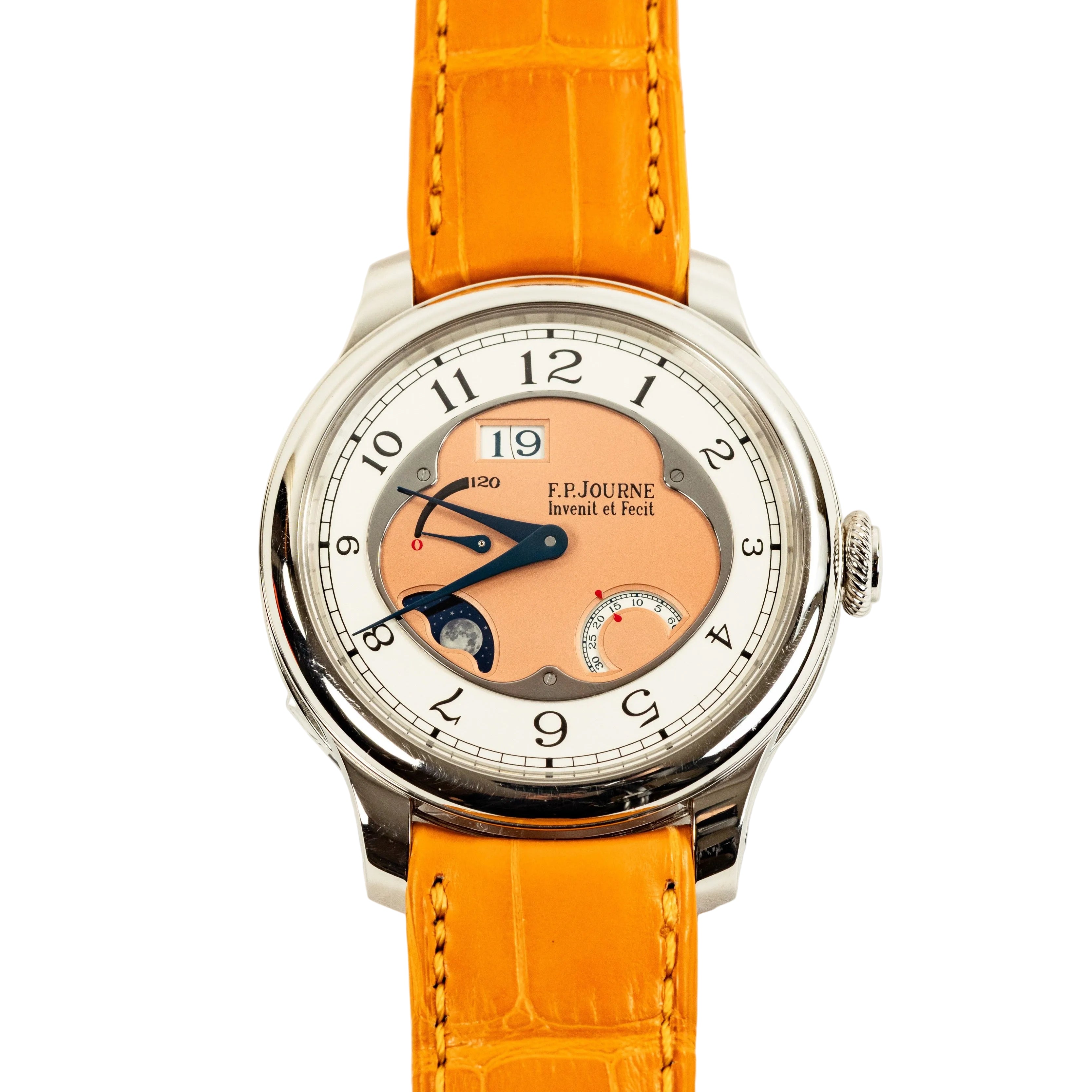 F.P.Journe Octa Divine (DN) Platinum Salmon Dial Orange Leather Strap 42MM Calibre 1300.3