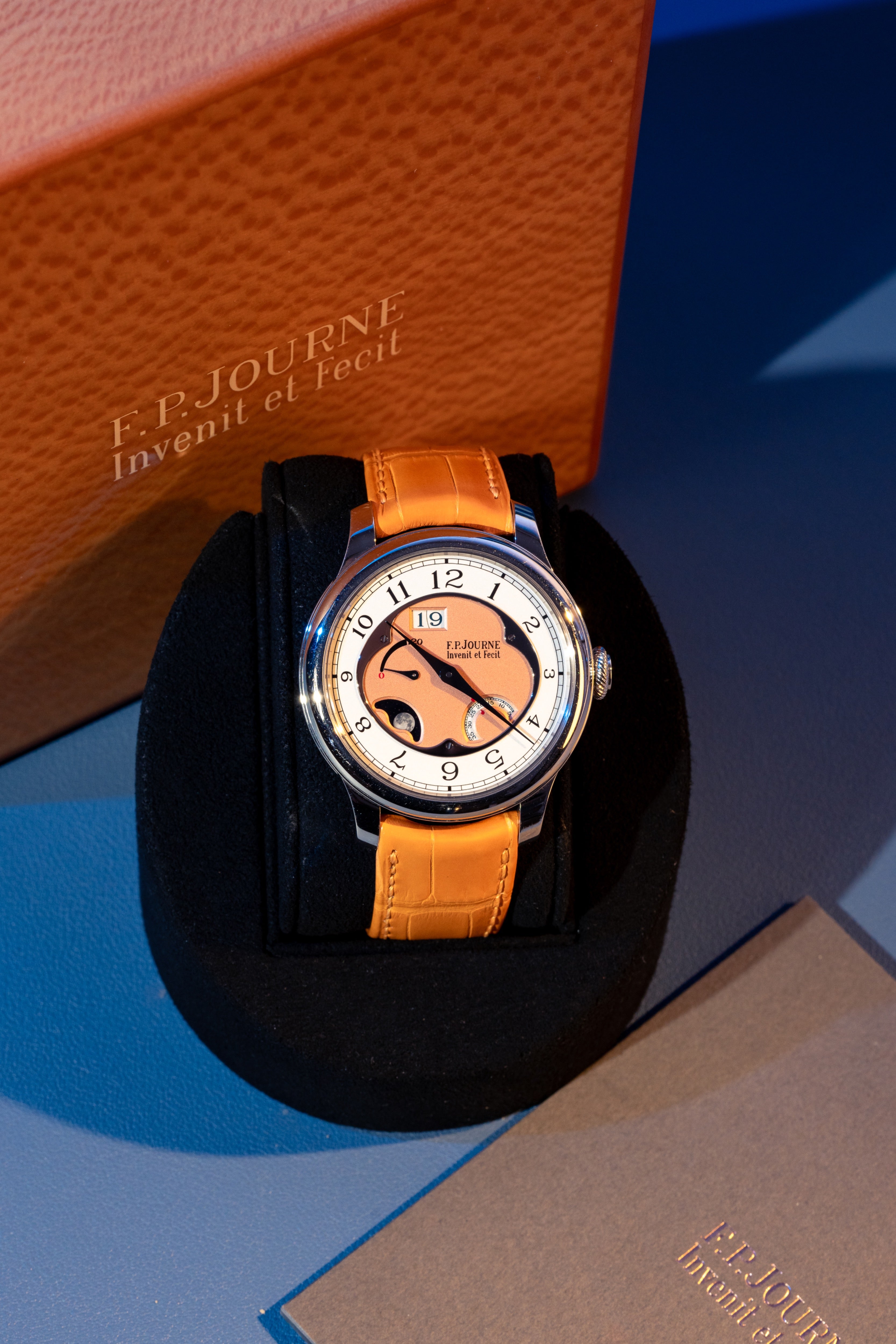 F.P.Journe Octa Divine (DN) Platinum Salmon Dial Orange Leather Strap 42MM Calibre 1300.3
