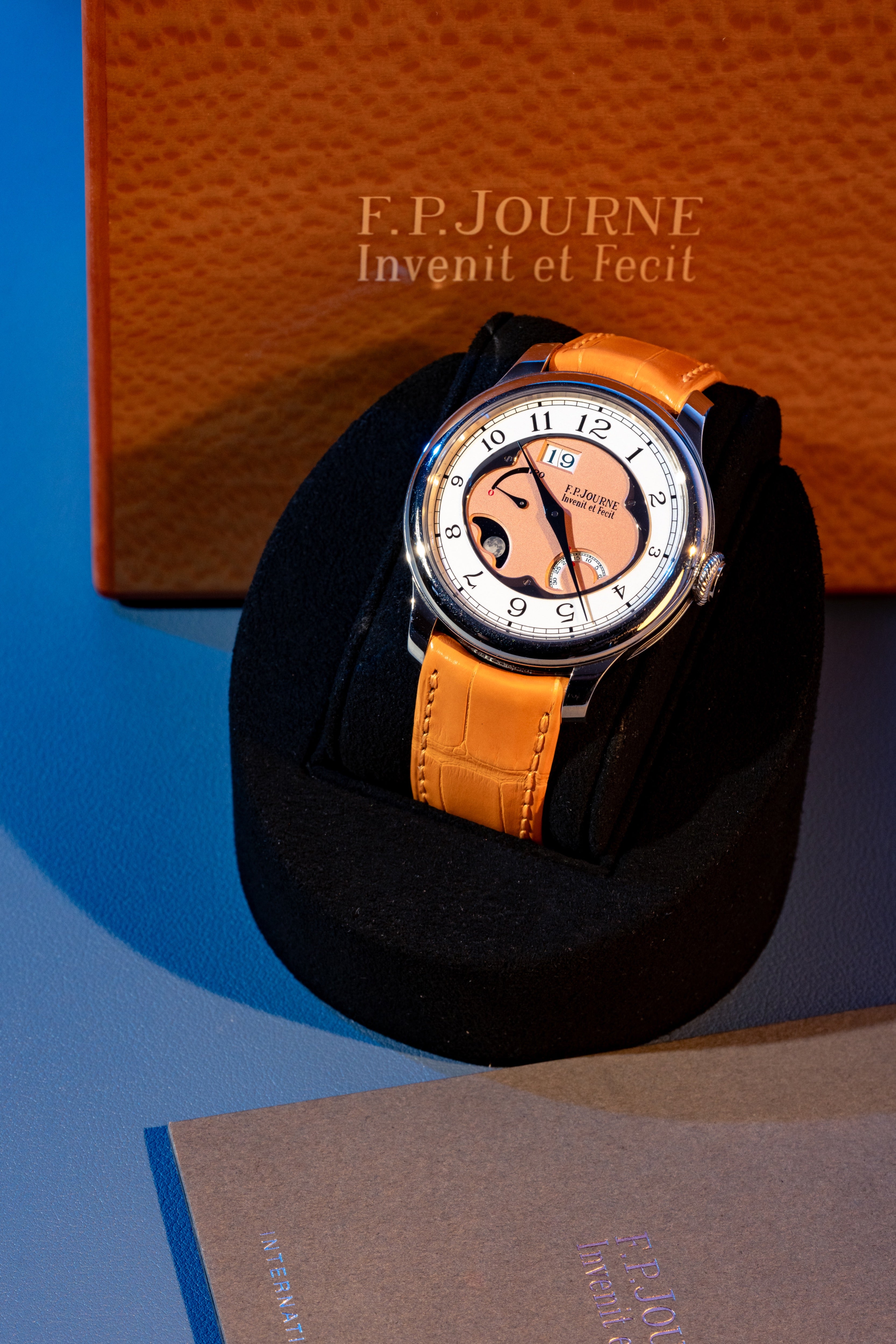 F.P.Journe Octa Divine (DN) Platinum Salmon Dial Orange Leather Strap 42MM Calibre 1300.3