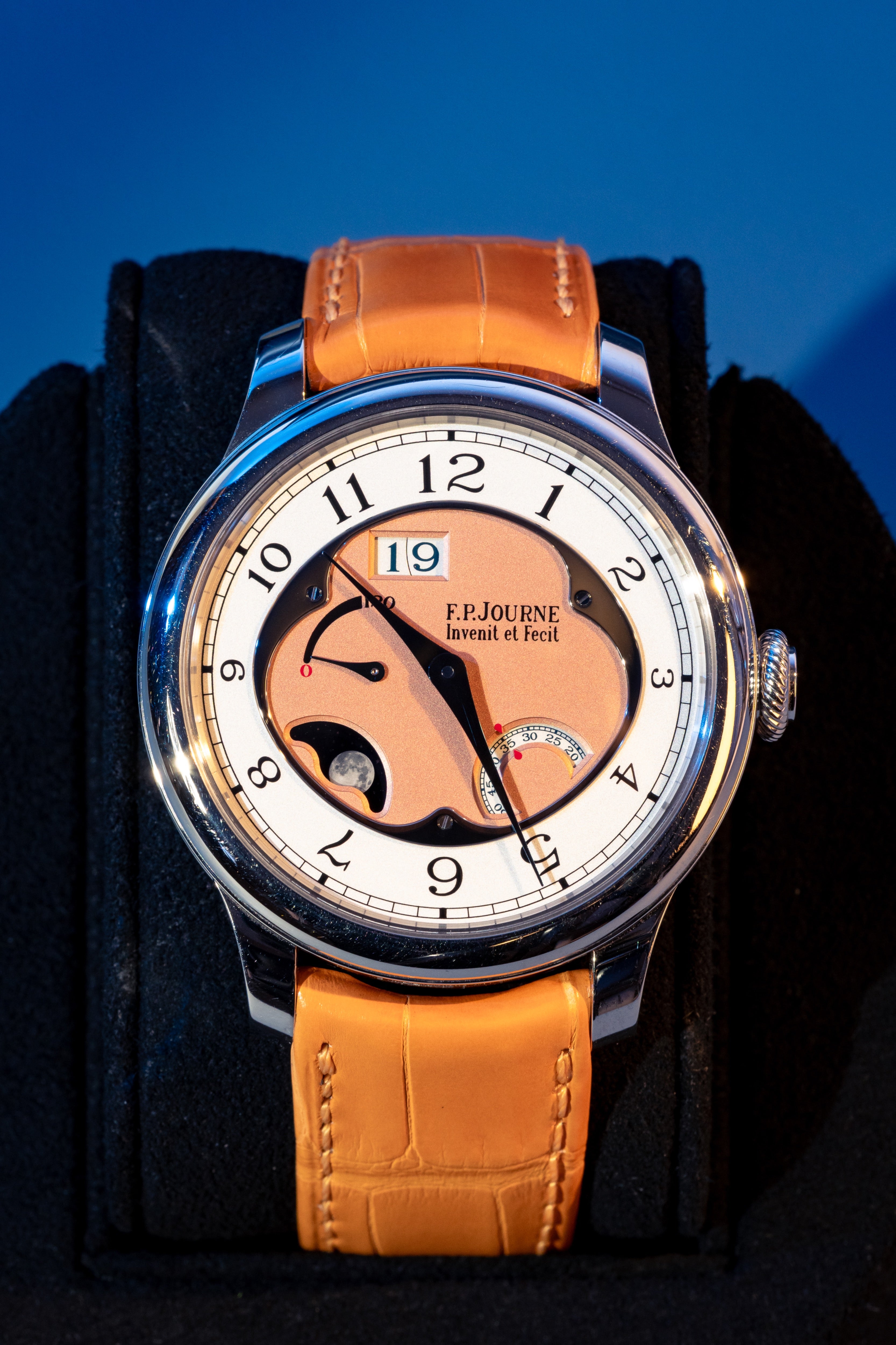 F.P.Journe Octa Divine (DN) Platinum Salmon Dial Orange Leather Strap 42MM Calibre 1300.3