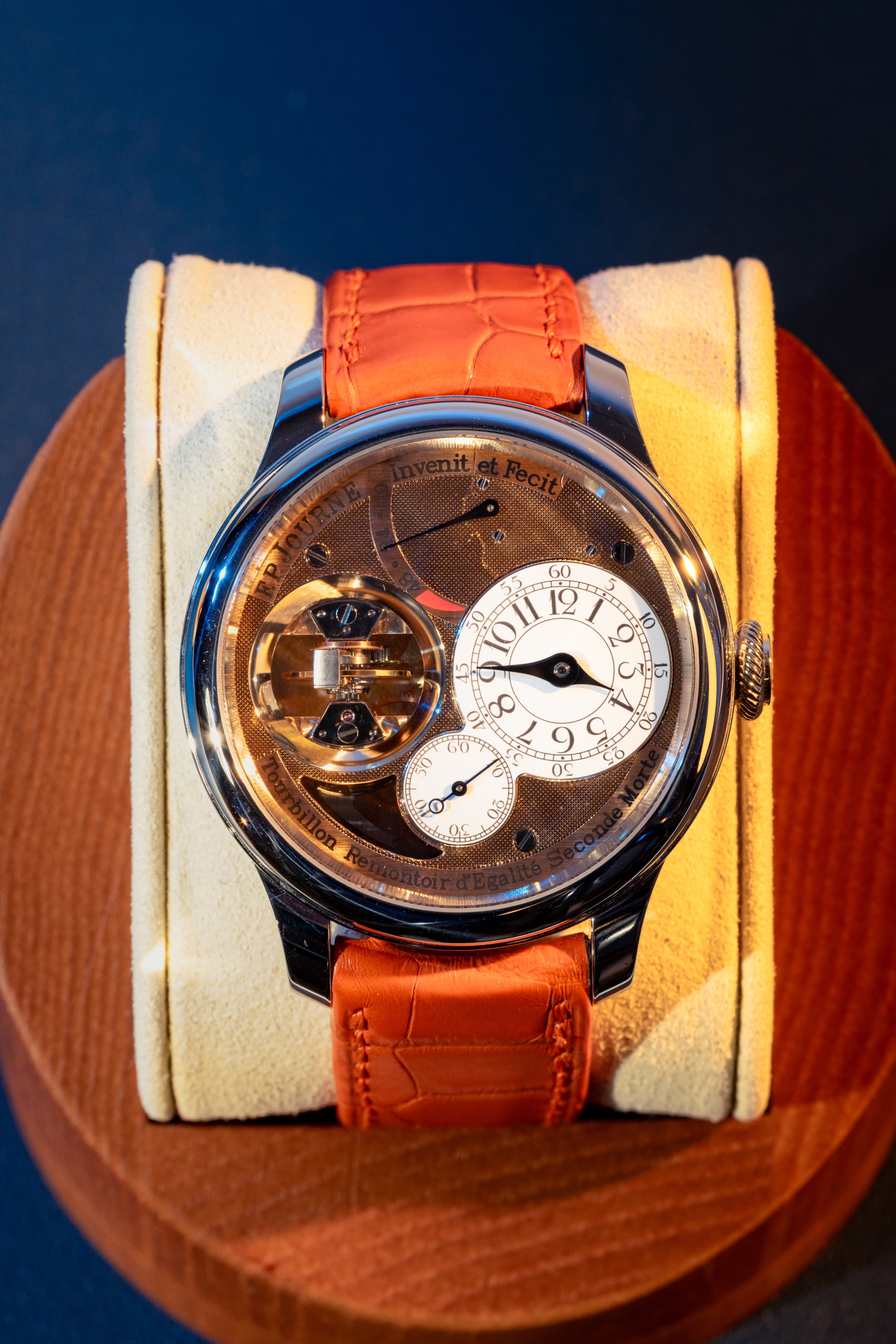 F.P.Journe Souveraine Tourbillon Souverain (TV) Platinum Brown Dial Brown Leather Strap 42MM Calibre 1519