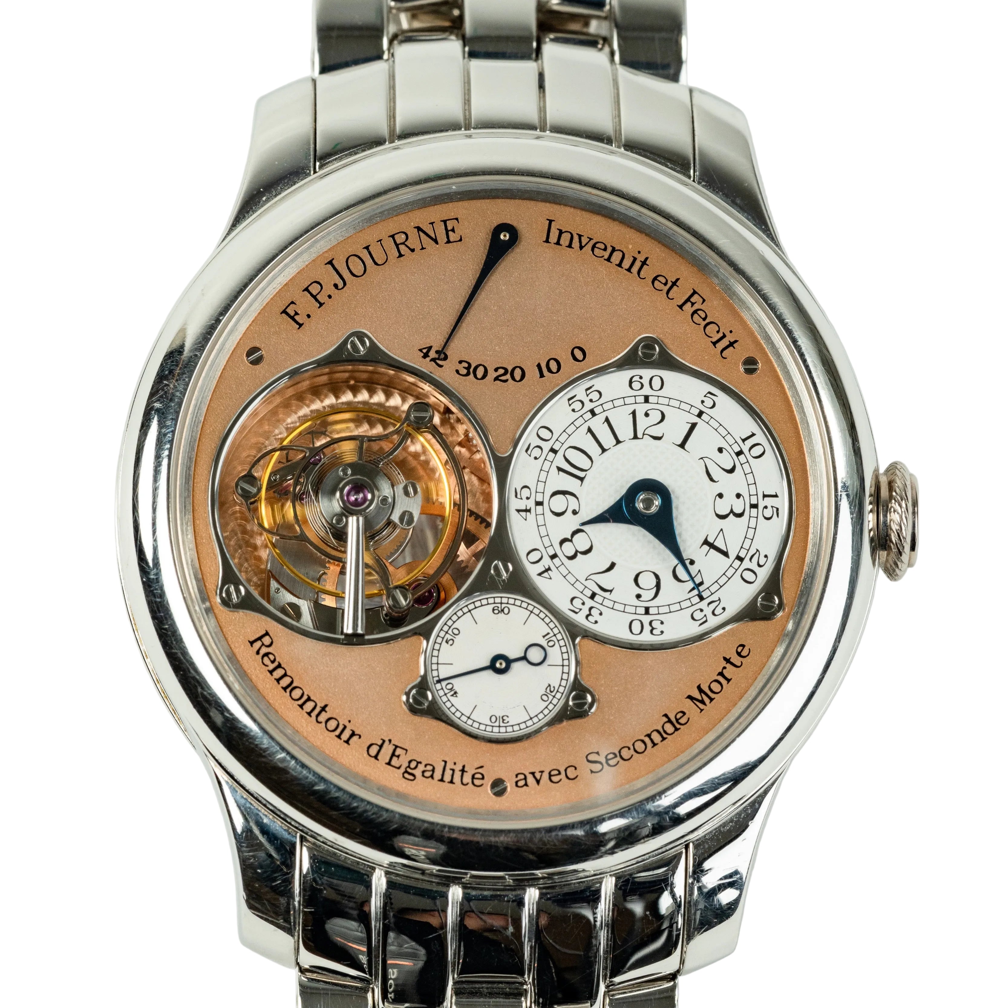F.P.Journe Tourbillon Souverain (04TN) Platinum Bracelet Salmon Gold Dial 40MM Calibre 1403